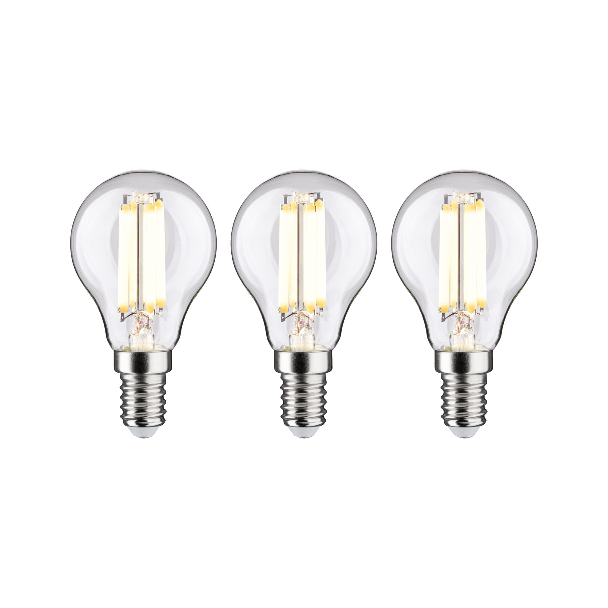 Paulmann LED-Leuchtmittel »Efficient-Line Filament 230V LEDTropfen E14 3 St.525lm 2,5W 3000K Klar« E14 3 Stk. Warmweiß