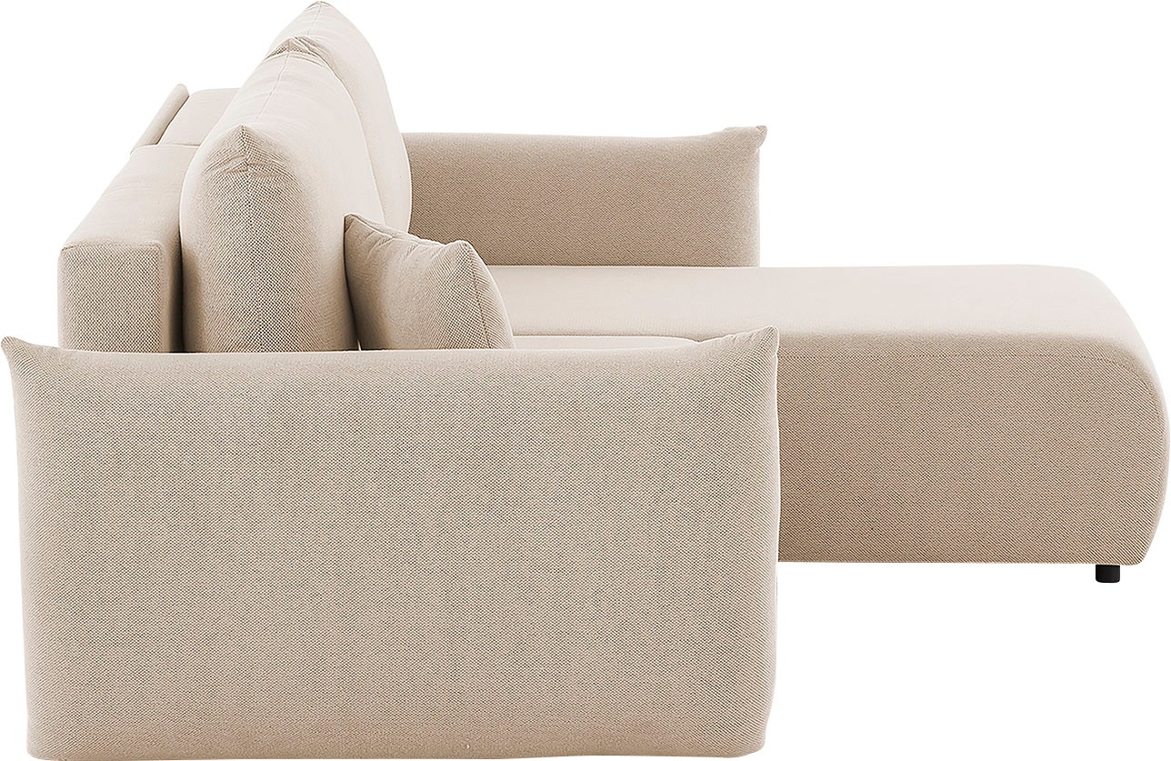 INOSIGN Ecksofa »MAVAS Schlafsofa mit Bettkasten, L-Form,«, ca.257/127cm (Liegefläche 212/145 cm), Cord, Chenille, Struktur