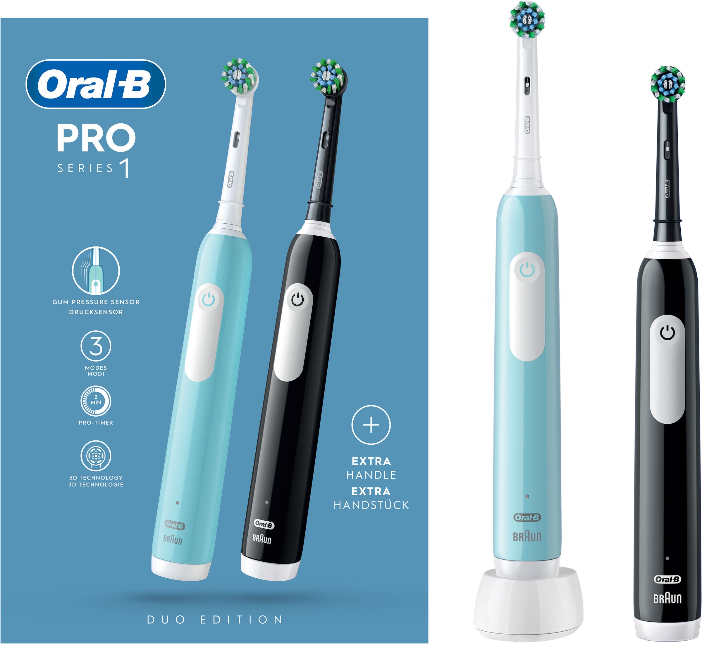 Oral-B »PRO Series 1 Doppelpack« 2 Stk. Aufsteckbürsten Drucksensor
