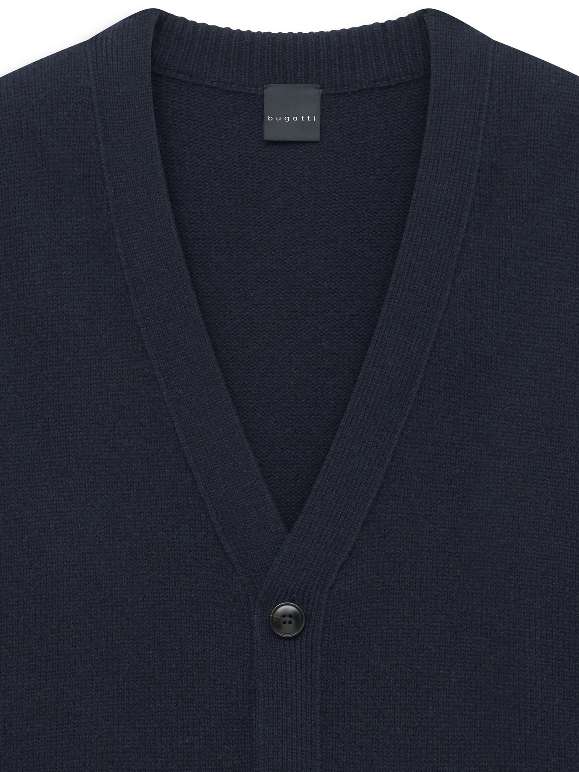 bugatti Strickjacke »Regular Fit« Regular Fit Wollmix V-Ausschnitt