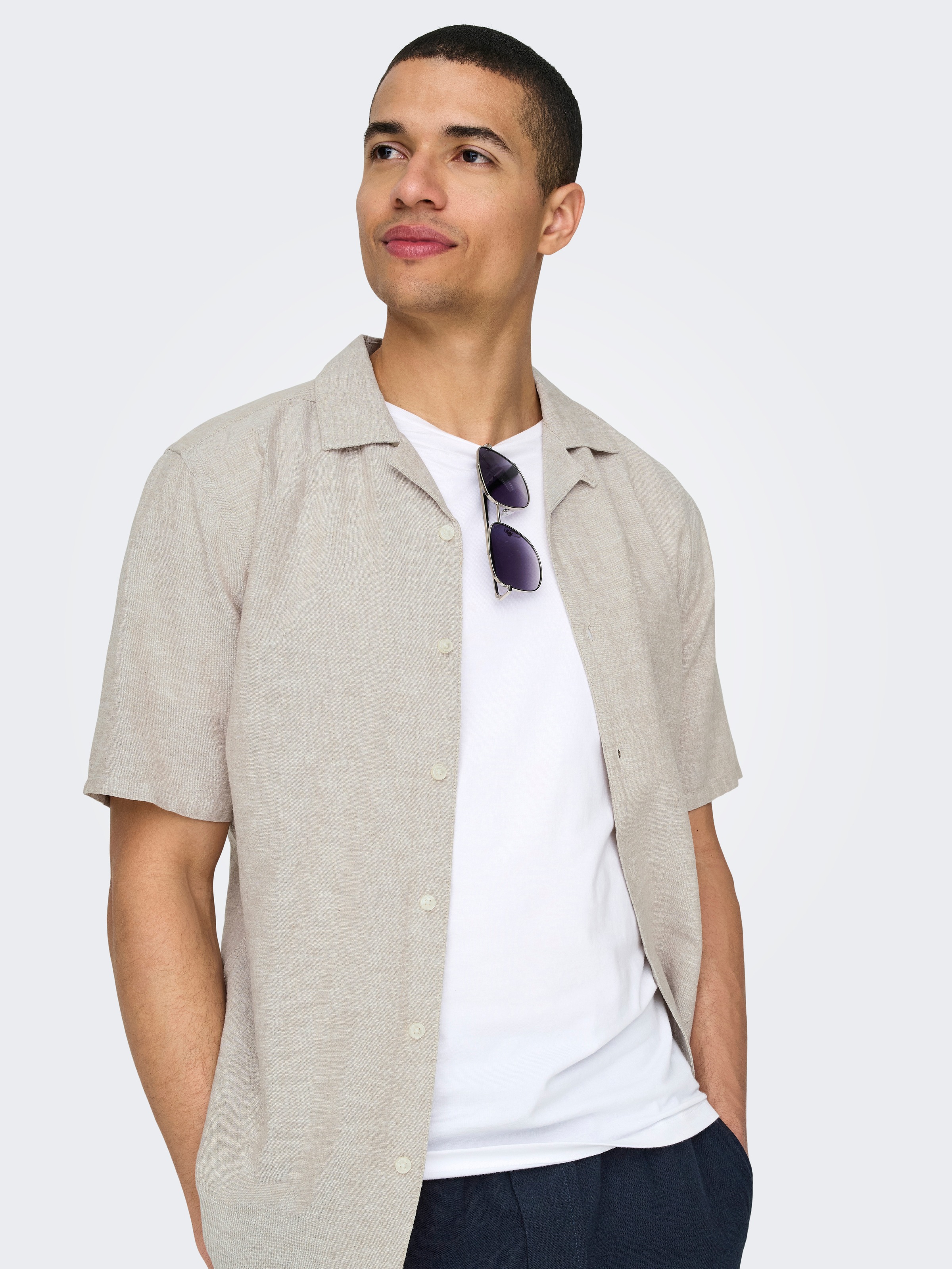ONLY & SONS Kurzarmhemd »ONSCAIDEN SS SOLID RESORT LINEN NOOS«