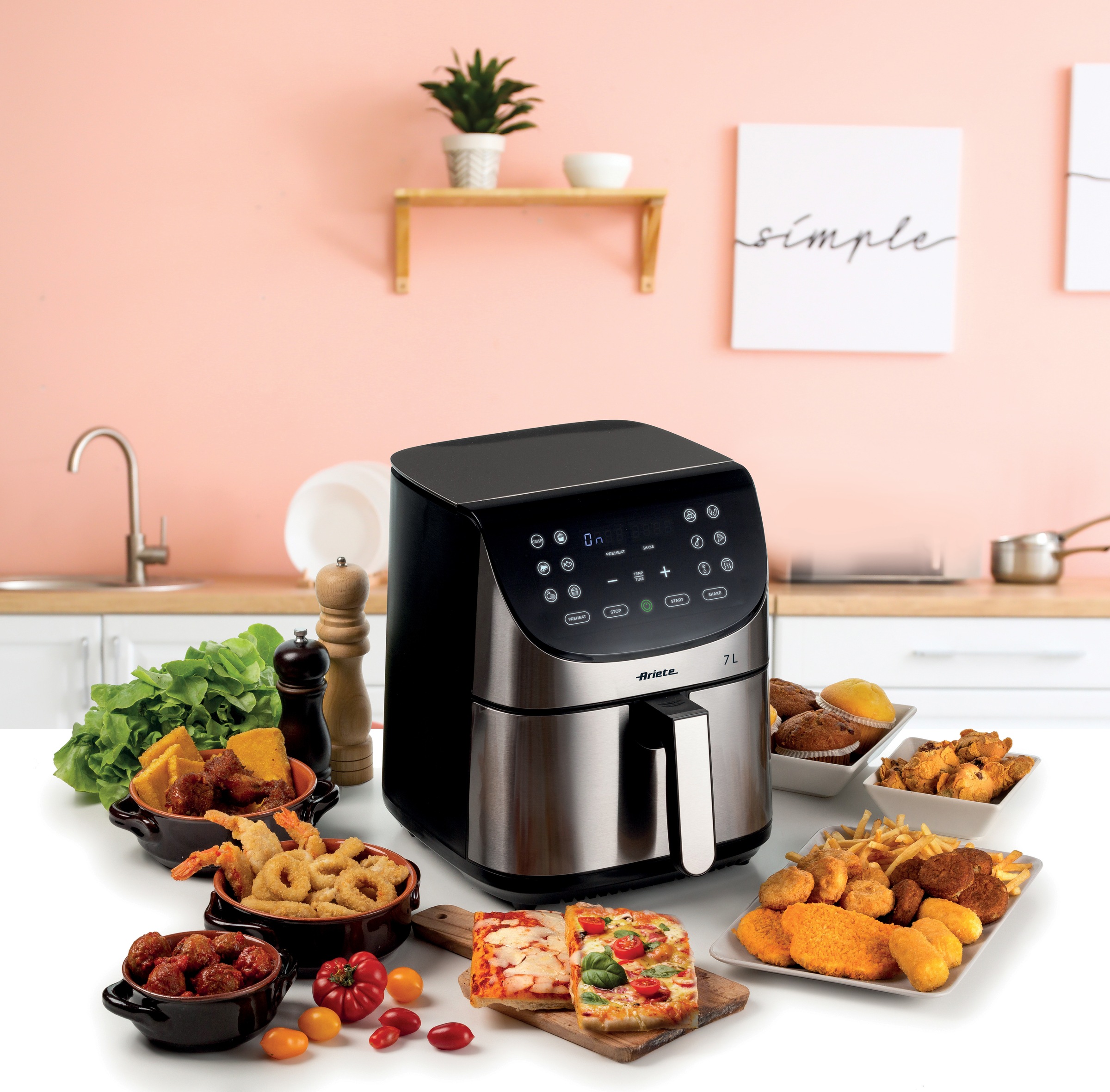 Ariete Heißluftfritteuse »4628«, 1800 W, Air Fryer Metal 7 L