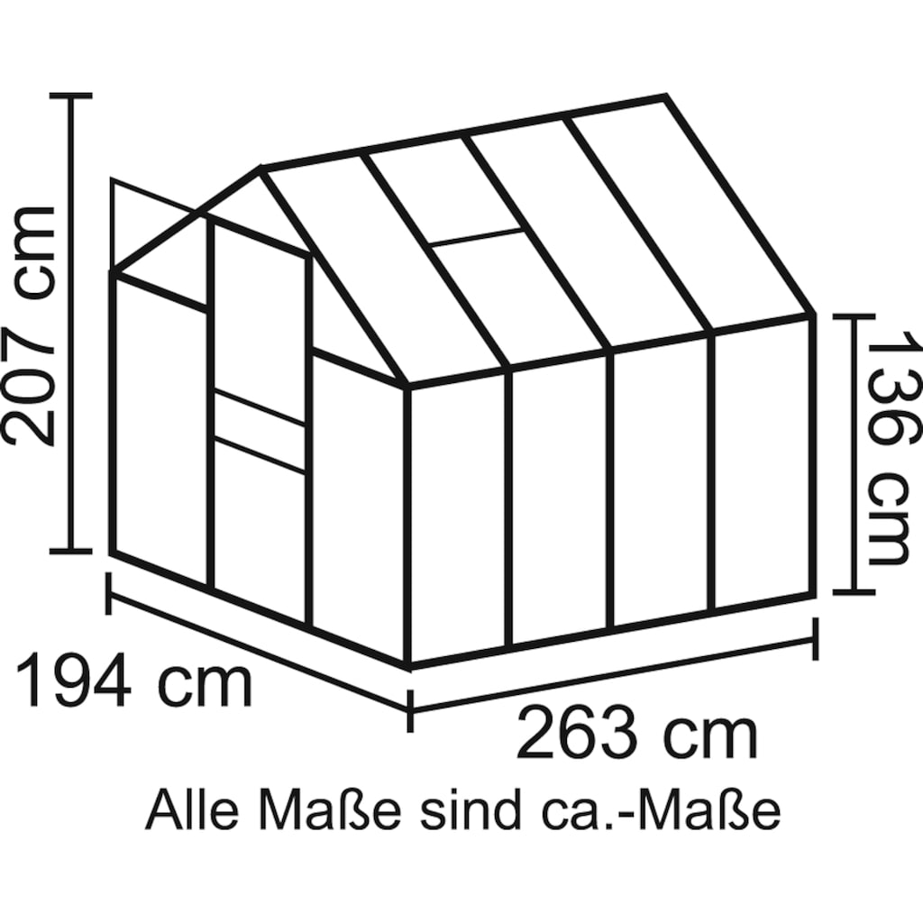 Vitavia Gewächshaus »Apollo 5000«, (Set, mit Fundamentrahmen)