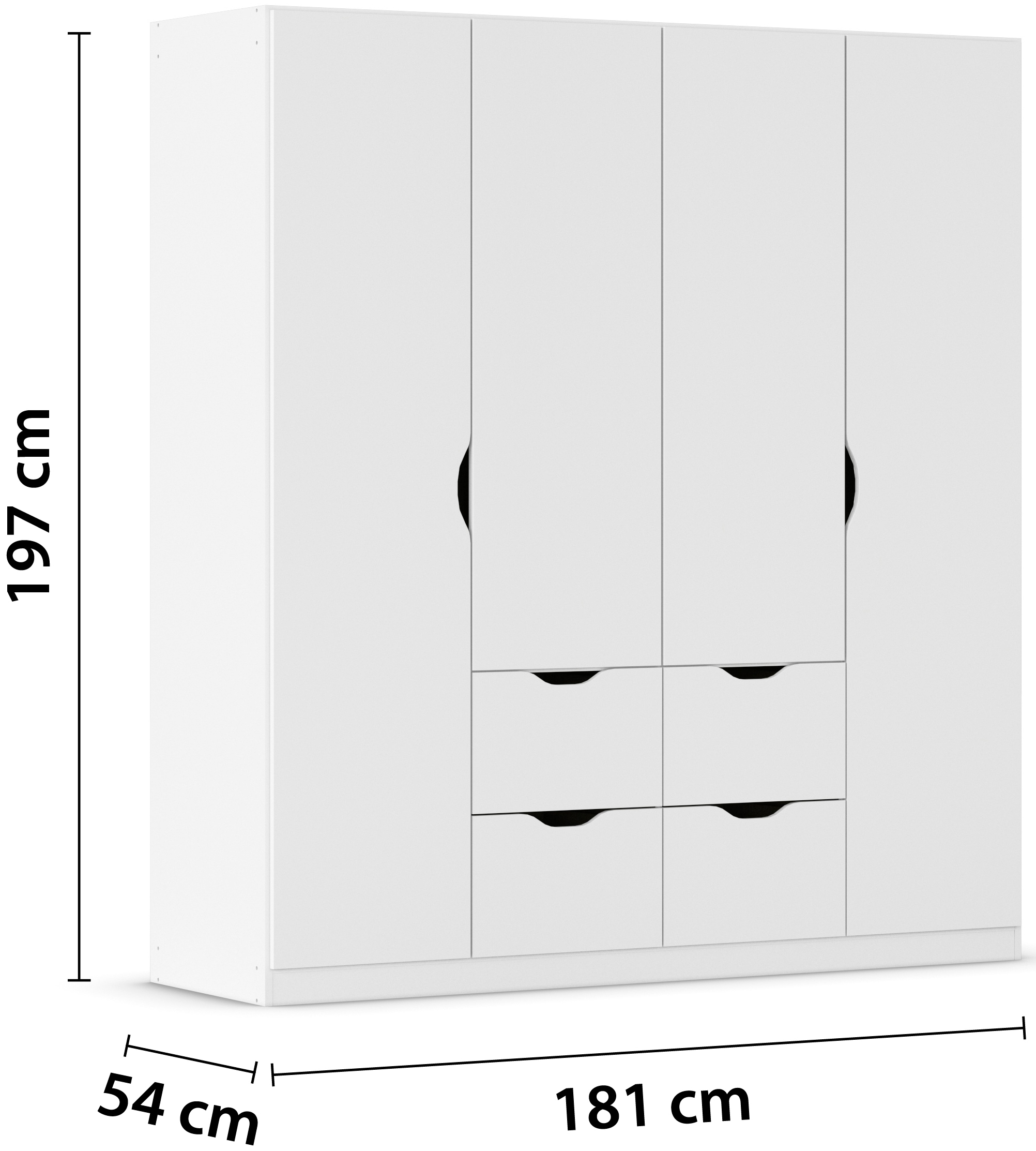 rauch Kleiderschrank »Freising geräumiger Schrank Garderobe Schlafzimmerschrank«, (in 2 Breiten erhältlich TOP ANGEBOT !), mit Griffmulden und Schubkästen OTTO´s Chois TOP PRODUKT