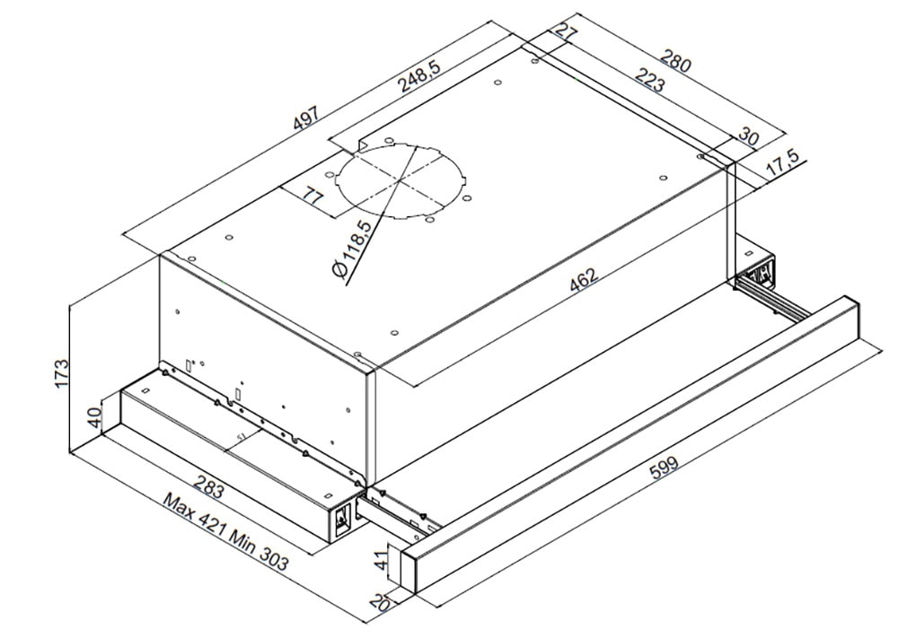 Amica Flachschirmhaube Serie FH 664 621 E Komfortable Bedienung und angenehme Beleuchtung für saubere Küchenluft