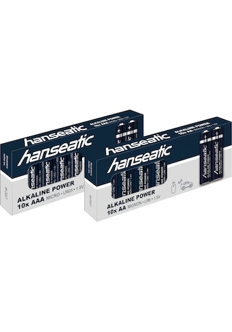 Hanseatic Batterie »10 St. AA + 10 St. AAA, Alkaline LR06 Mignon LR03 Micro«, 1,5 V,... kaufen