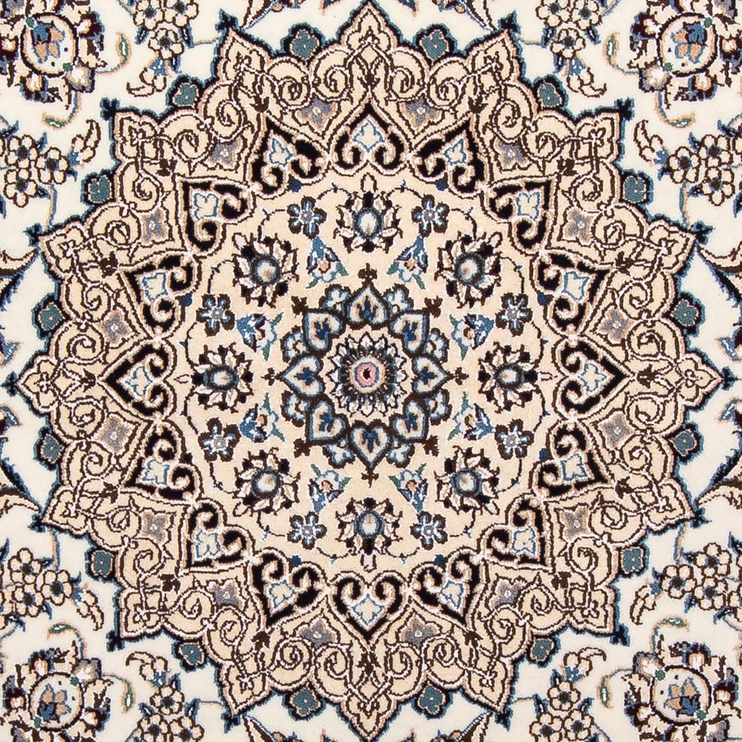 morgenland Orientteppich »Perser - Nain - Royal quadratisch - 210 x 202 cm - beige«, quadratisch, Wohnzimmer, Handgeknüpft, Einzelstück mit Zertifikat