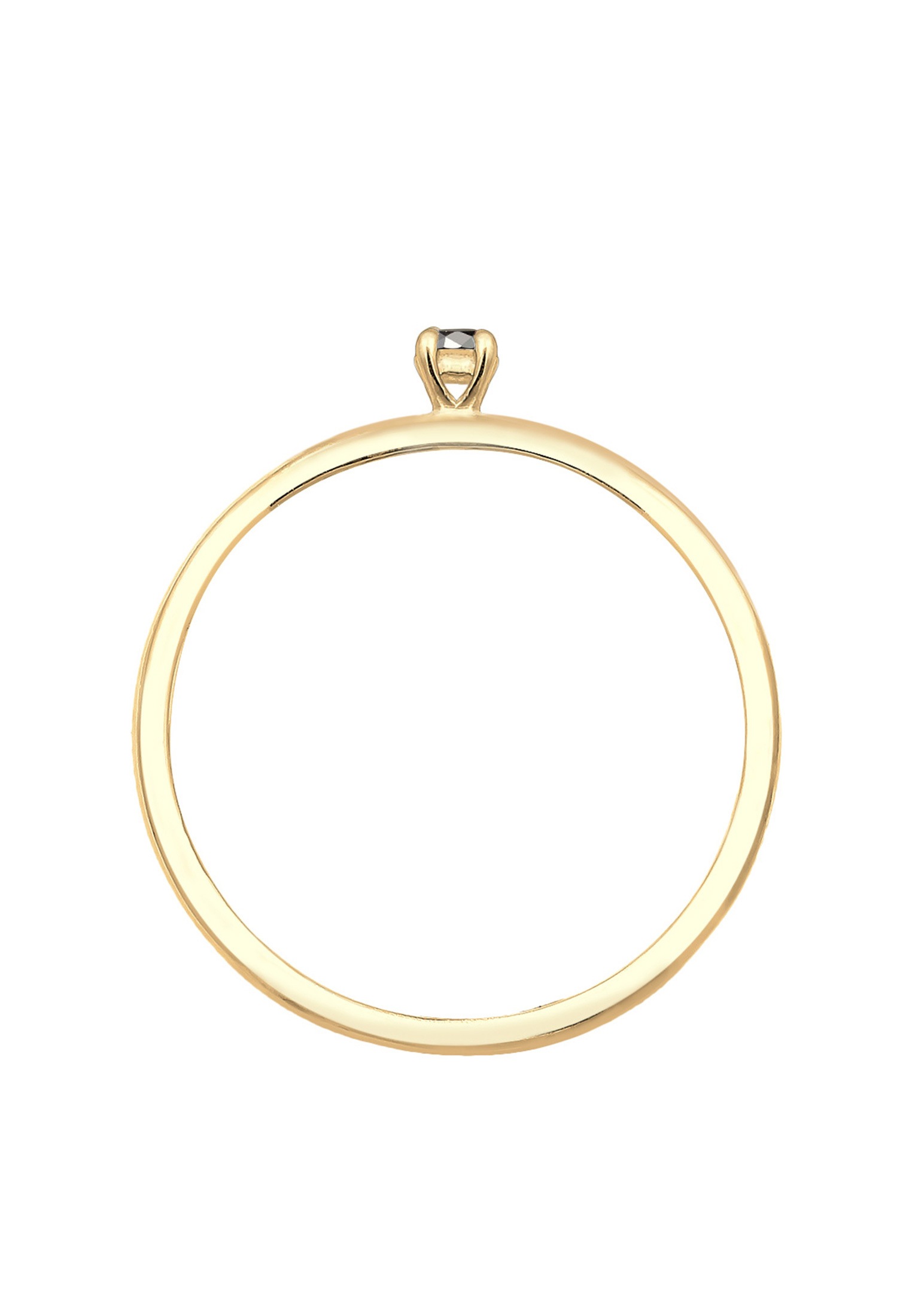 Elli DIAMONDS Diamantring »Ring Solitär Diamant Schwarz Brillantschliff (0.003 ct) 585 Gelbgold«