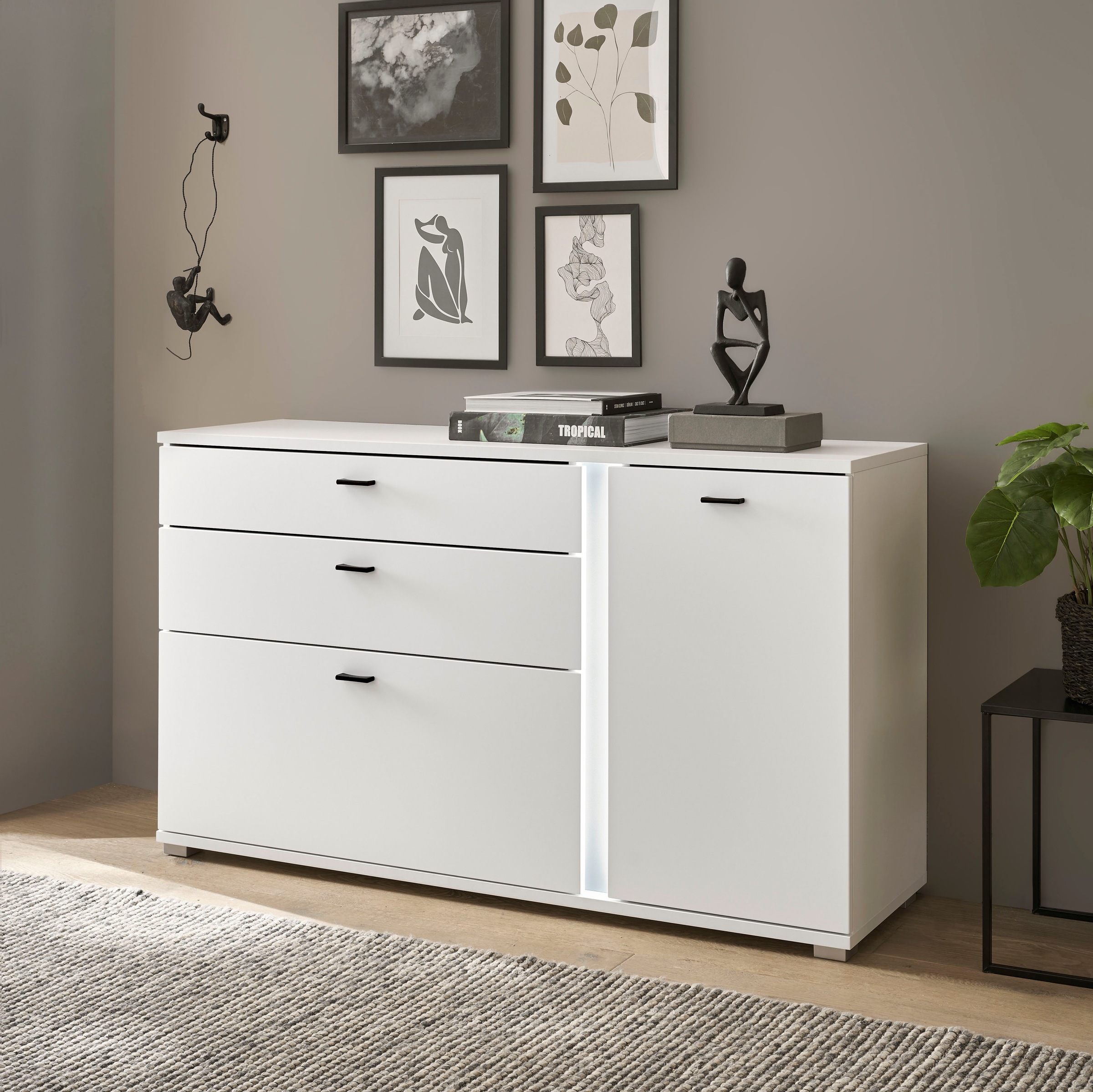 Sideboard »LONG ISLAND«, (1 St.), in moderner Trendfarbe,inklusive senkrechter...