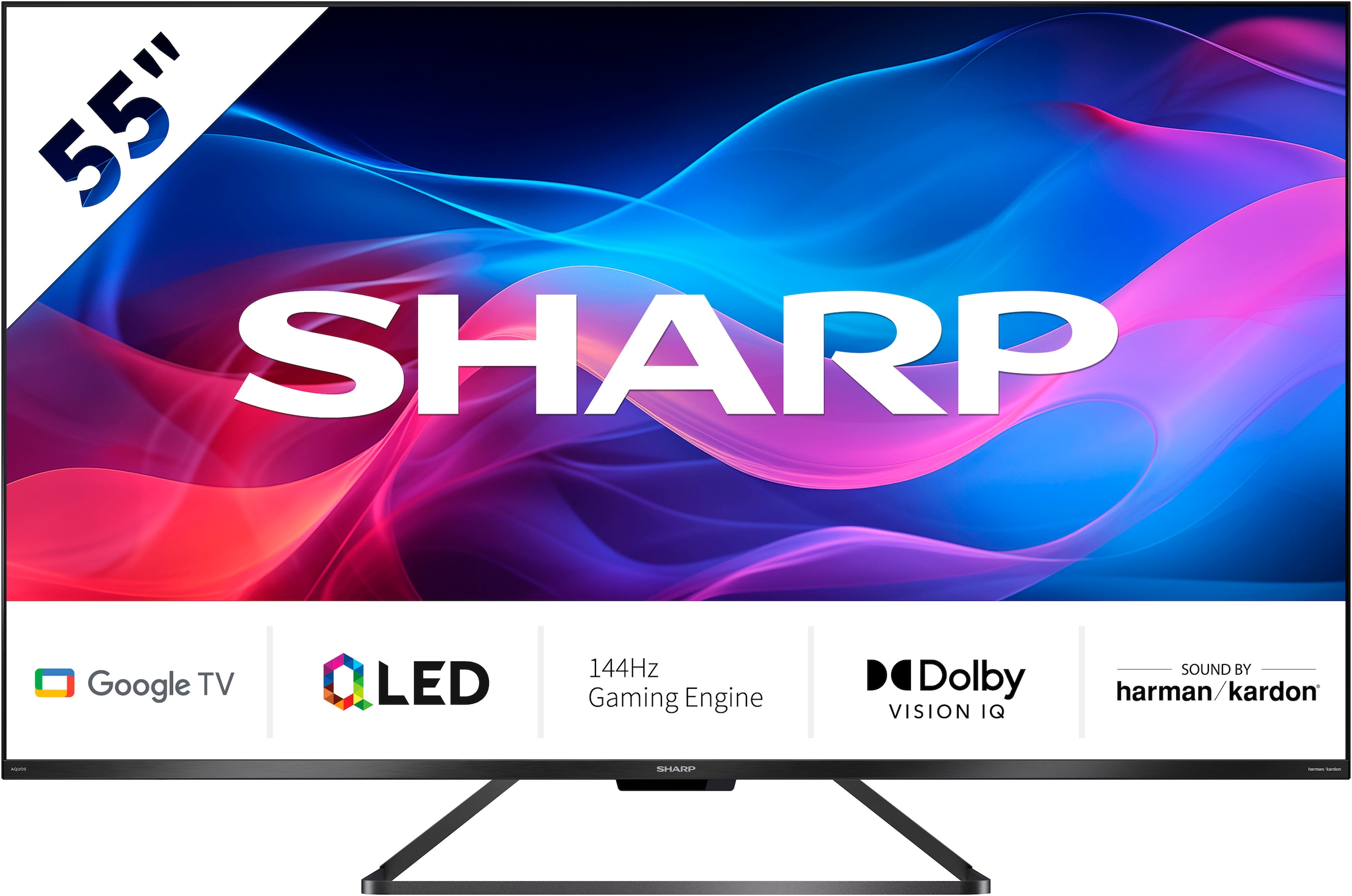 Sharp QLED-Fernseher »4T-C55GRx«, 4K Ultra HD, Smart-TV-Google TV