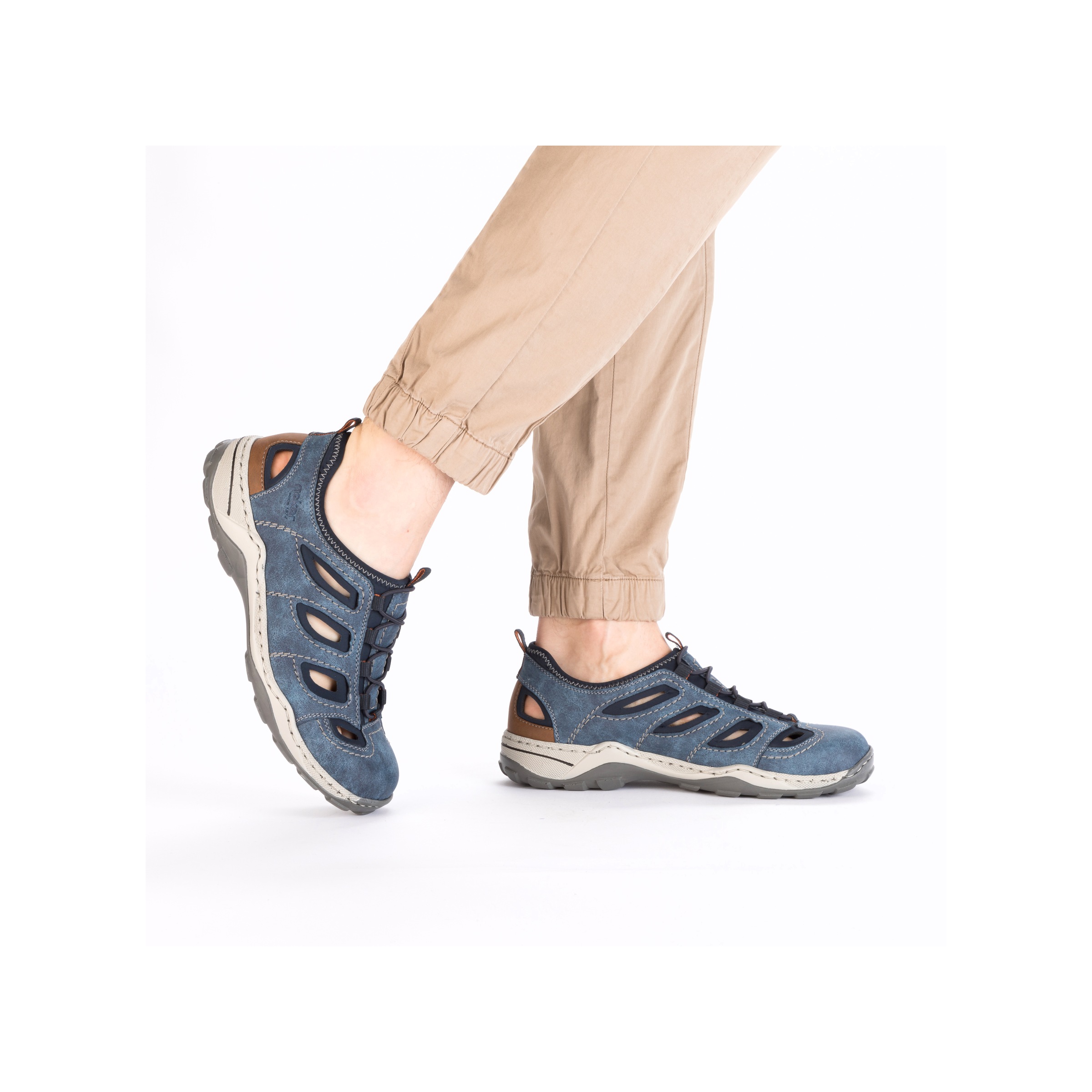 Rieker Slipper  Trekking Schuh, Sandale, Sommerschuh mit praktischem Gummizug
