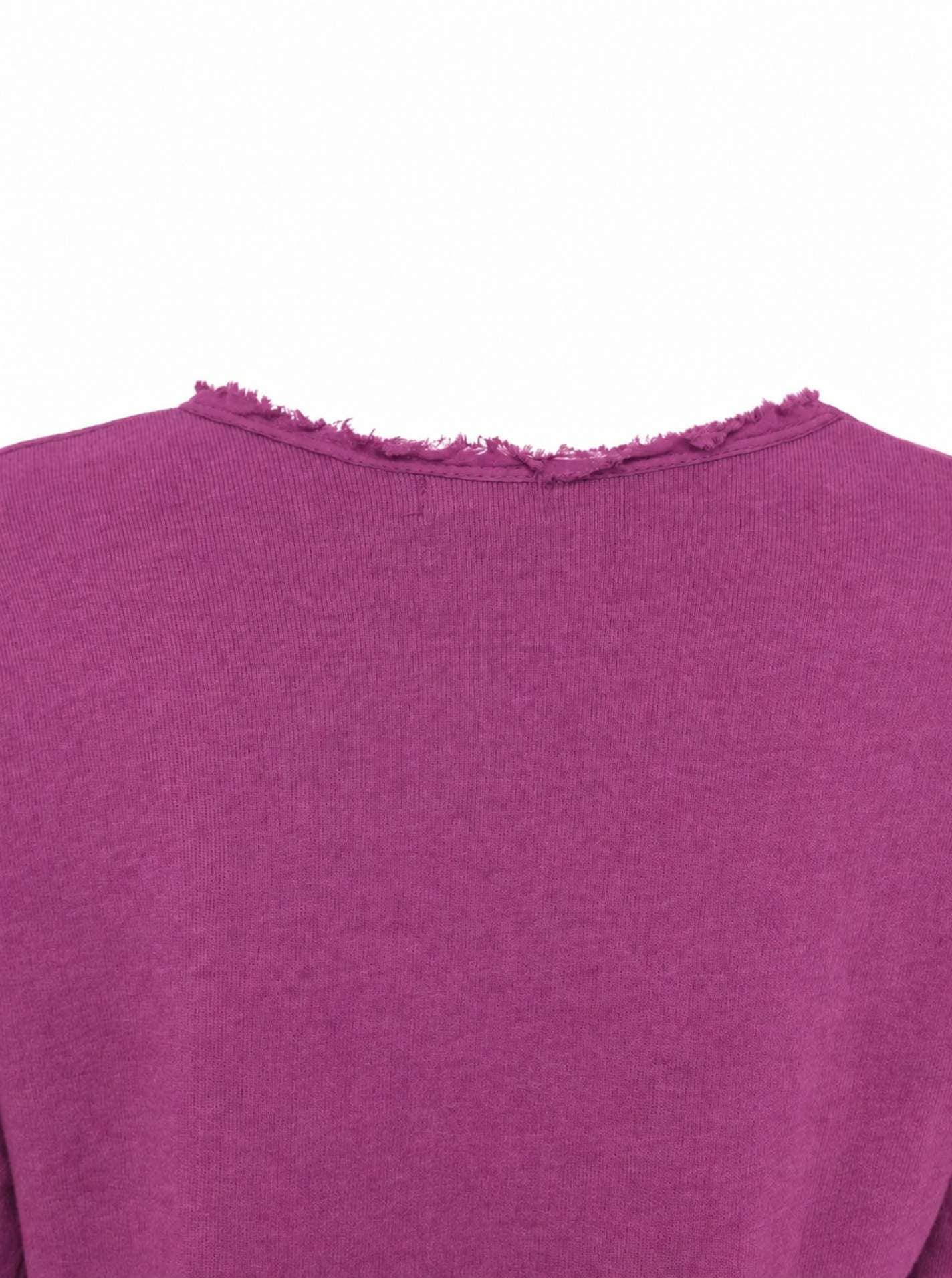 Zwillingsherz Sweatshirt »"Positive Mind"«, ausgefranster V-Ausschnitt, Used Look, Langarm, Schriftzug
