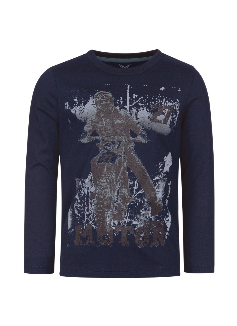Trigema T-Shirt »TRIGEMA Langarm-Shirt mit Motorrad-Druckmotiv«, (1 tlg.)