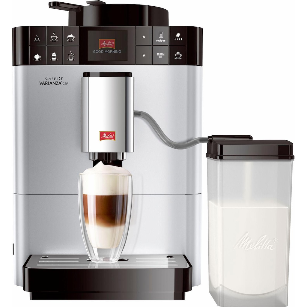 Melitta Kaffeevollautomat »Varianza® CSP F57/0-101, silber«, Tassenindividuell dosieren: My Bean Select, 10 Kaffeerezepte