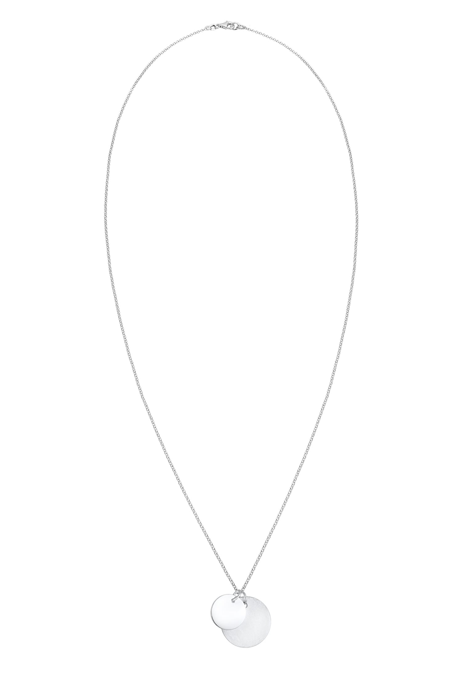 Elli Lange Kette »Halskette Duo Erbskette Plättchen Kreis Brushed 925 Silber«