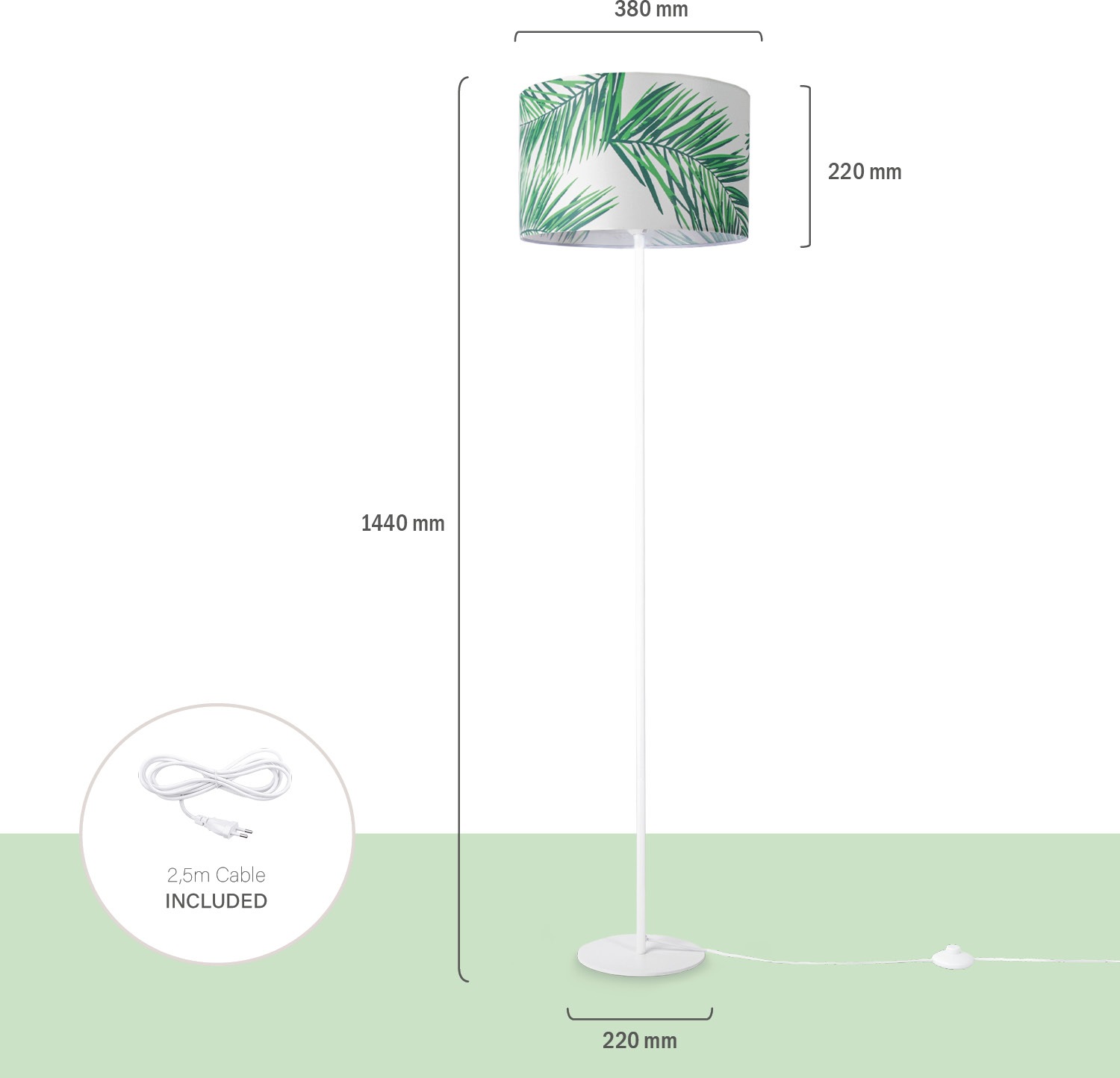 Paco Home Stehlampe »Ostende 537« E27 Leselampe Lampenschirm Deko Schlafzimmer Kinderzimmer Palme