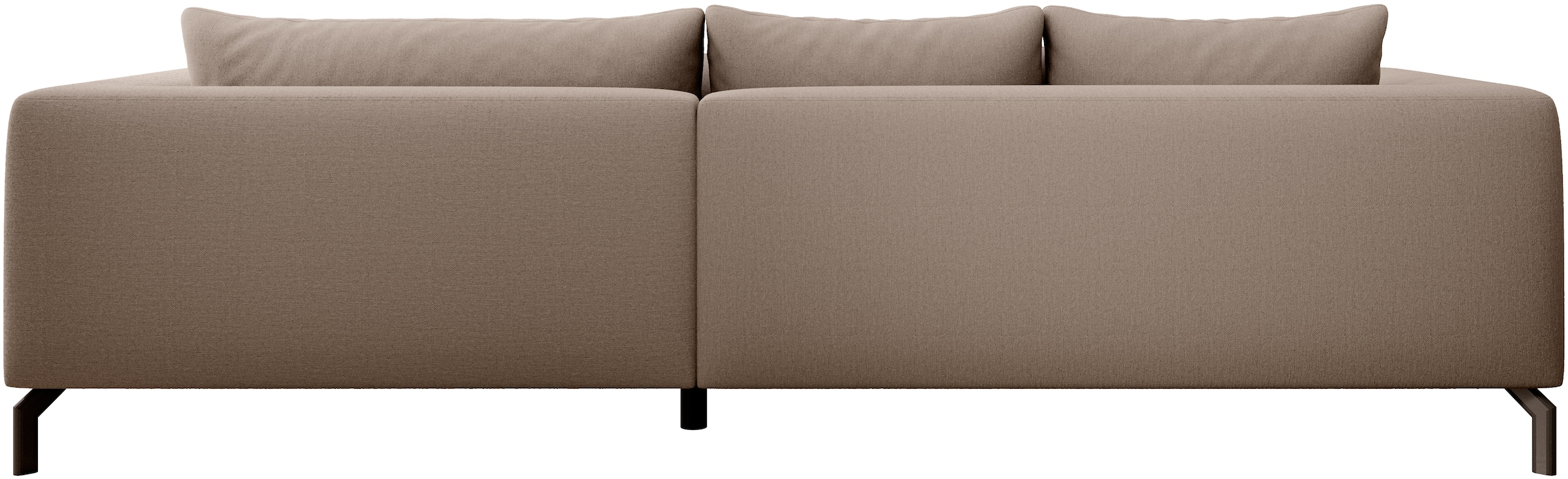 Home affaire Ecksofa »Cross, mit softem Sitz, L-Form, wendbare Zierkissen, Breite 284 cm« Couch mit vielen Kissen, stylische Kreuznaht, elegante Metallfüße