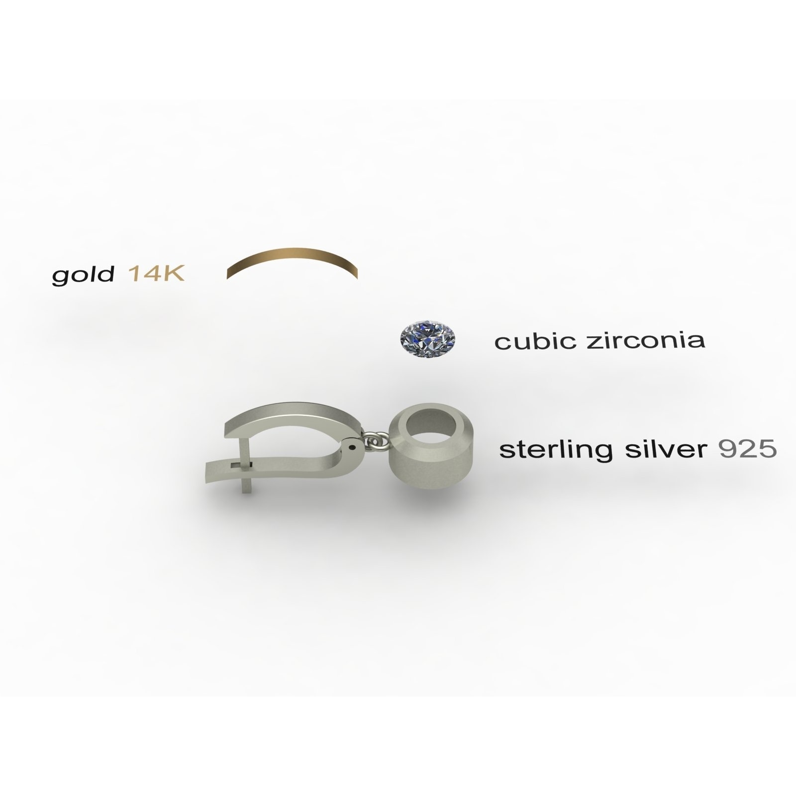 OSTSEE-SCHMUCK Paar Ohrhänger »- Sunny Exklusiv - Silber 925/000 & Gold 585/000 - Zirkonia«