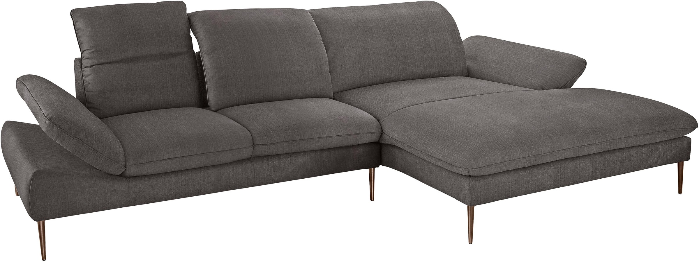 W.SCHILLIG Ecksofa »enjoy&MORE, Designsofa, bequem, elegant und zeitlos, L-Form«, Sitztiefenverstellung, Füße bronze pulverbeschichtet, Breite 340 cm