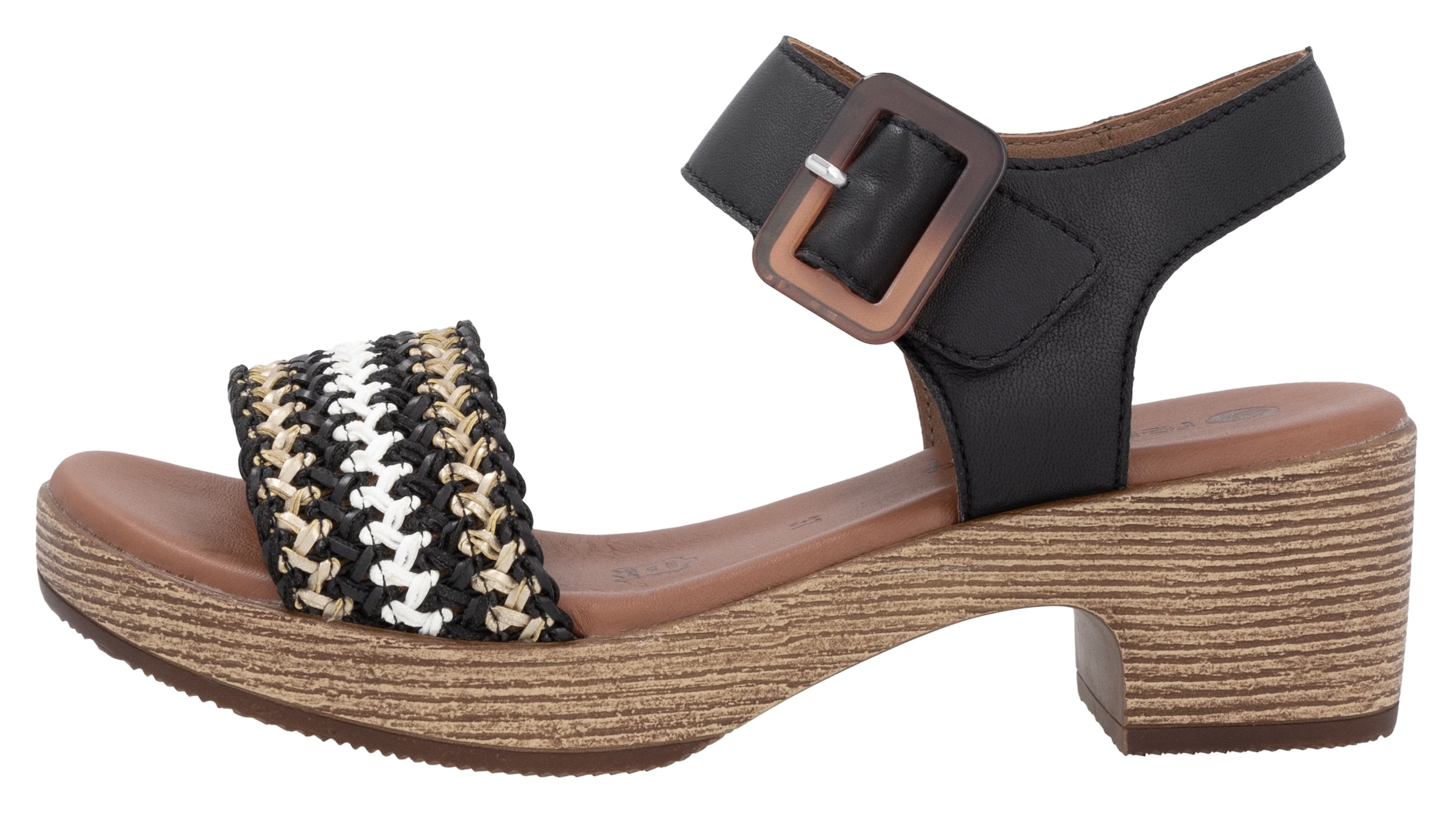 Remonte Sandalette, Blockabsatz, Plateau, Sandale, Sommerschuh mit Bandage in Bastoptik