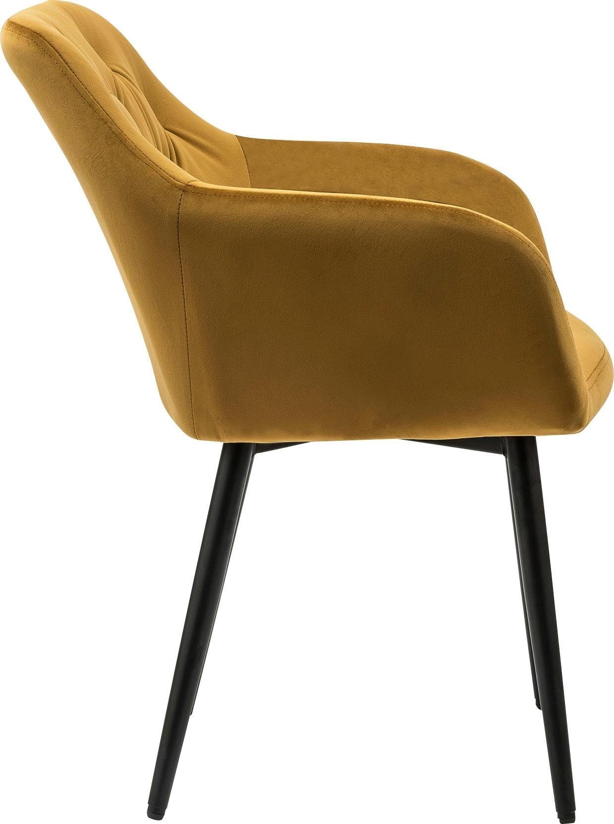 SalesFever Esszimmerstuhl »Coventry Komfortabler Polstertuhl im eleganten Stil«, Samtvelours, Stilvoll mit eleganter Knopfheftung