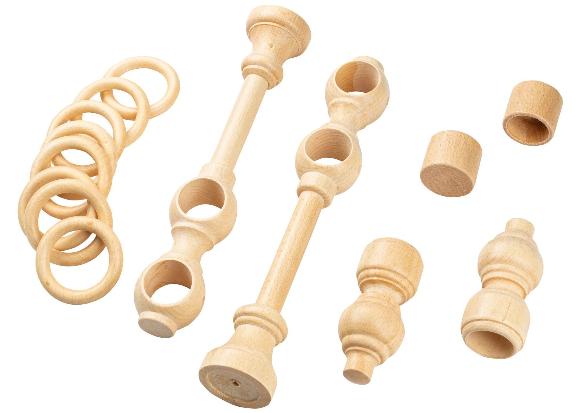SN DECO GROUP Gardinenstange »Filigrano«, 2 läufig-läufig, Fixmaß, 28 mm, Holz, verschiedene Längen und Farben, Komplettset