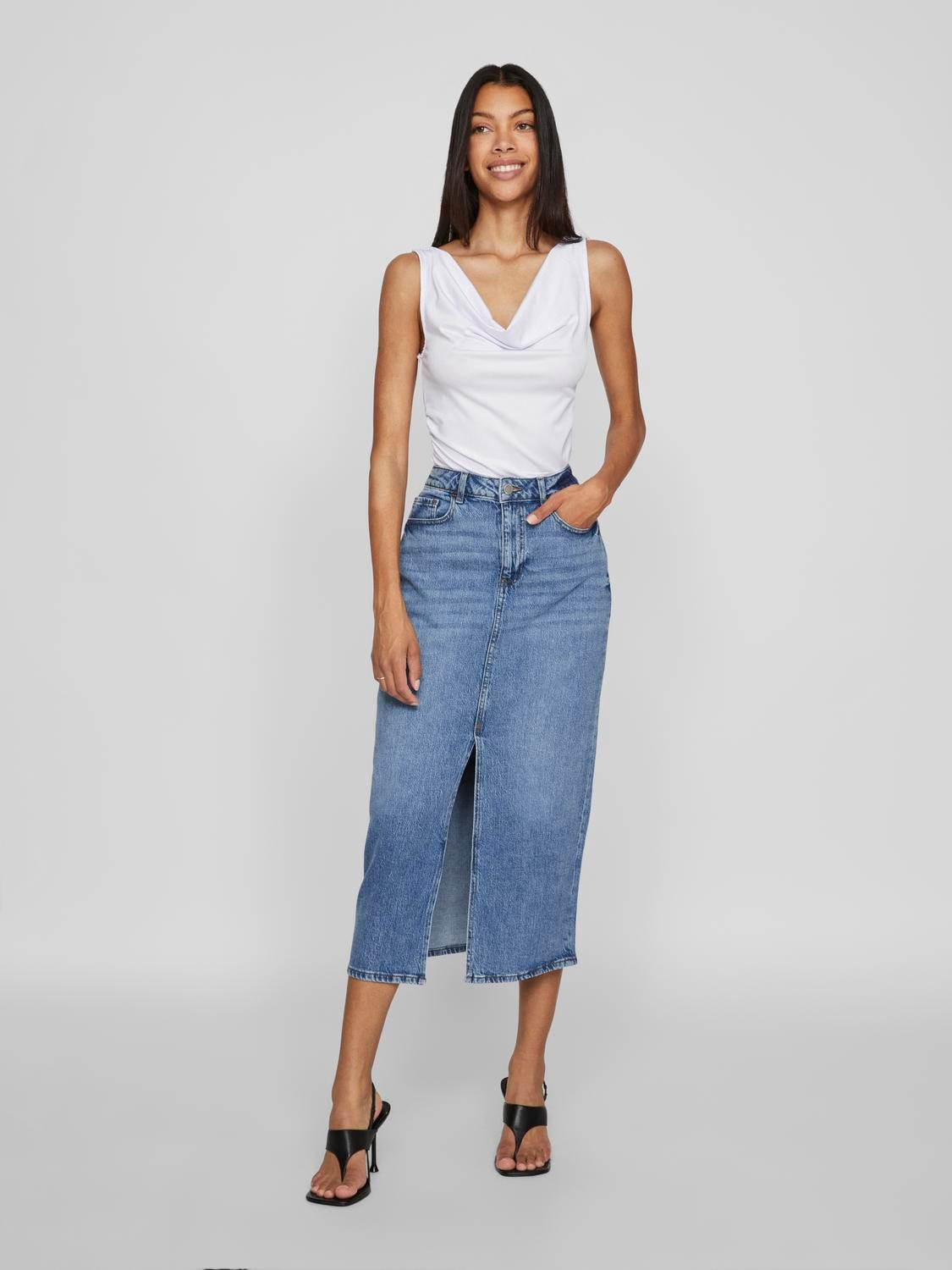 Vila Jeansrock »VIJAF HW MIDI DENIM SKIRT-NOOS«