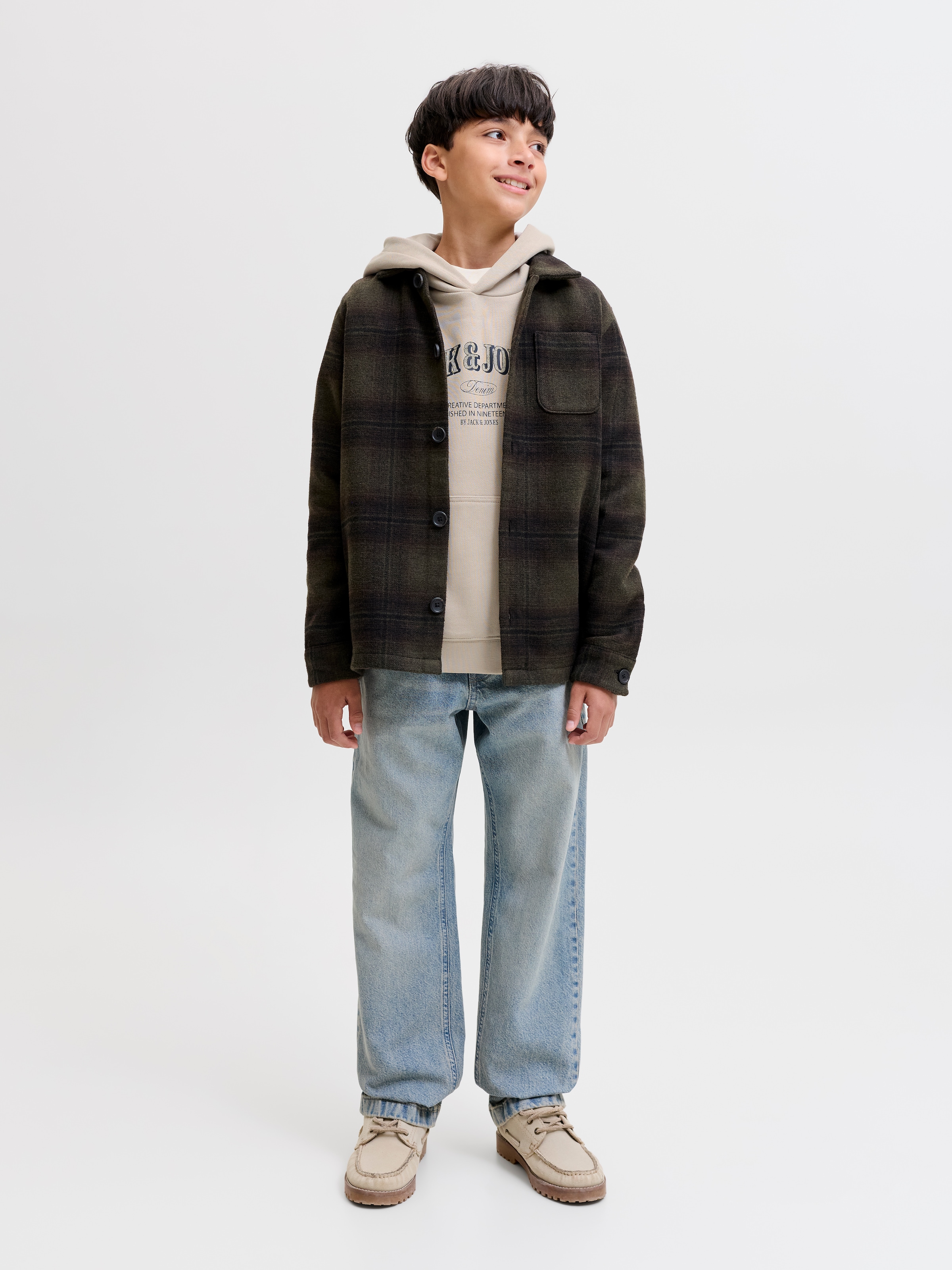 Jack & Jones Junior Kapuzensweatshirt »JJEDENVER LOGO SWEAT HOOD JNR«, Baumwollmischung, locker geschnitten
