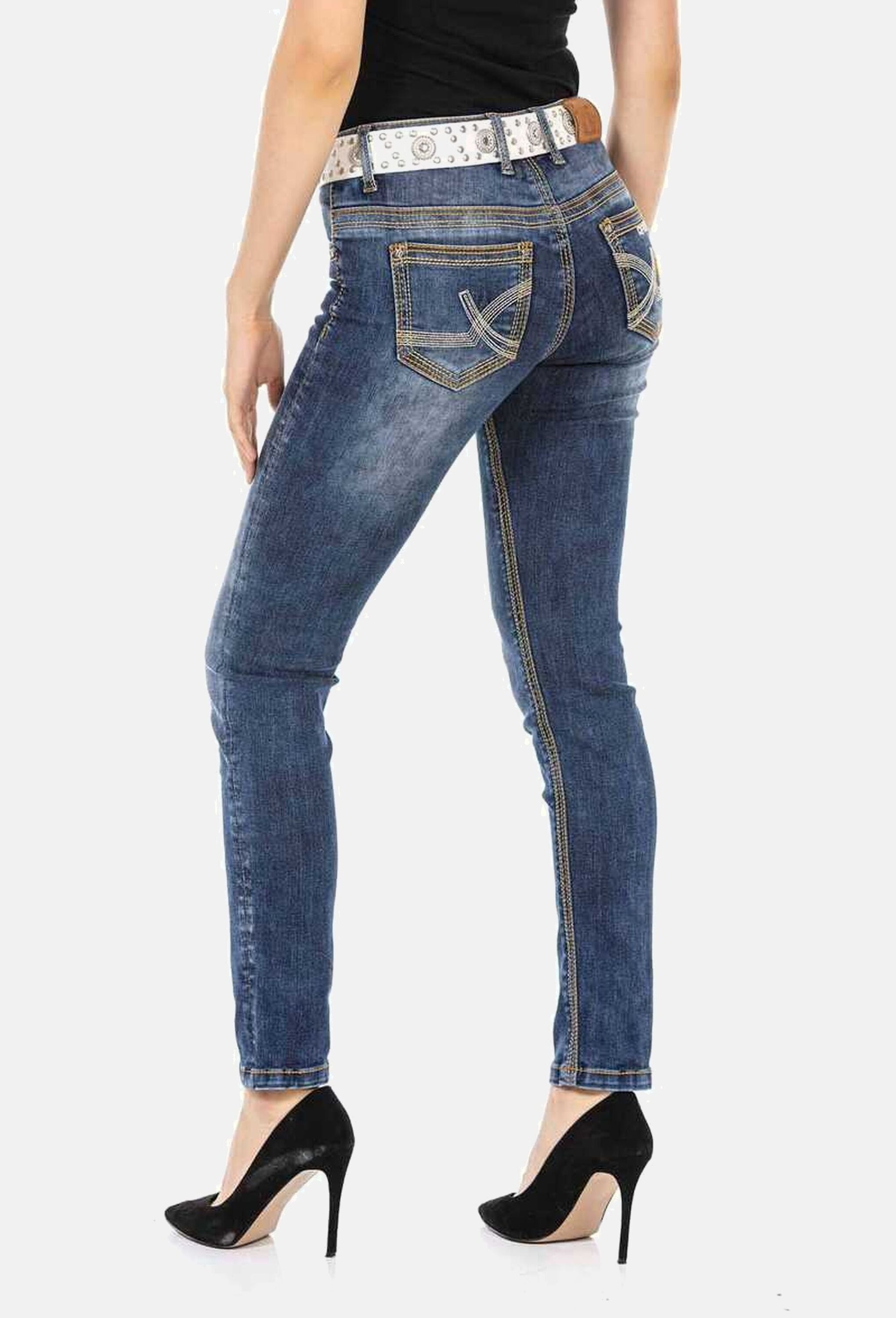 Cipo & Baxx Slim-fit-Jeans »Cipo & Baxx Jeans« mit trendigen Ziernähten, WD462