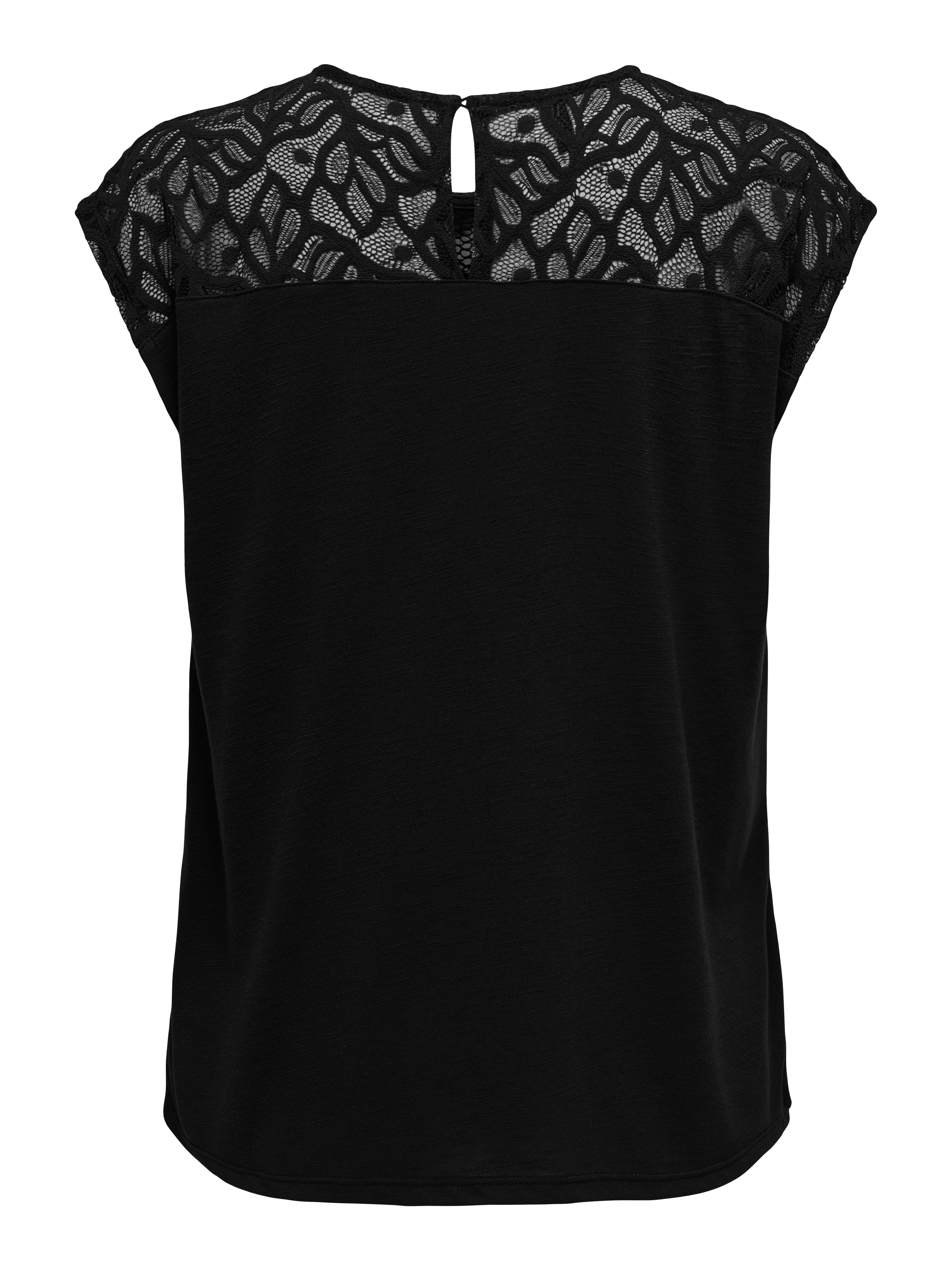 ONLY Spitzenshirt »ONLSINDY LIFE S/S O-NECK MIX TOP JRS«