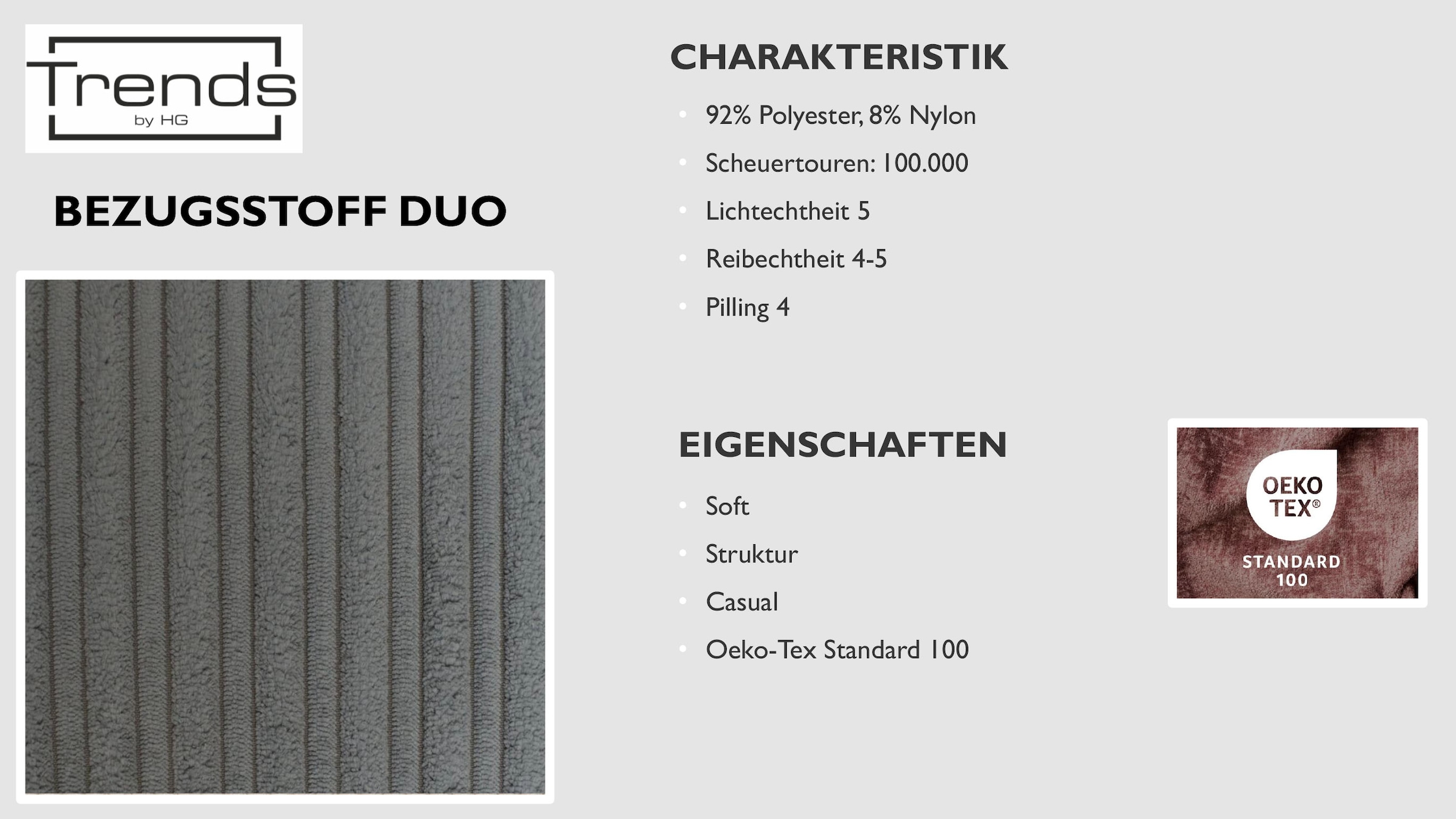 Trends by HG Big-Sofa »Conor XL, B: 268cm, Liegefläche: 138 x 194 cm, in Cord und Velours« mit Schlaffunktion und Bettkasten
