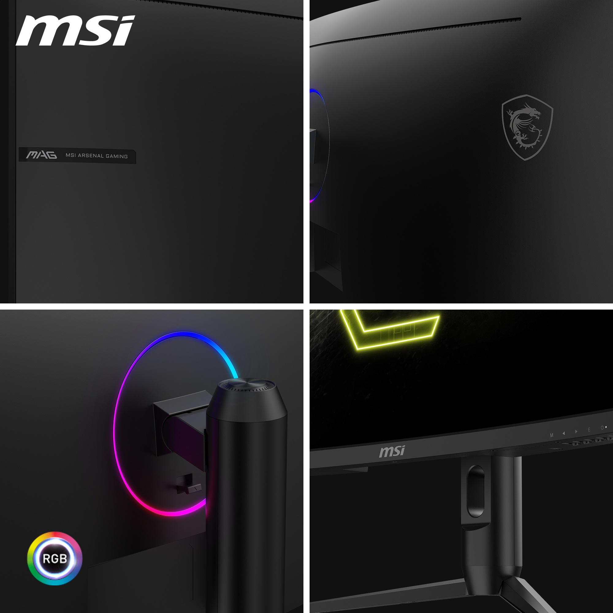 MSI Curved-Gaming-Monitor »MAG 342CQR E2«, 86 cm/34 Zoll, 3440 x 1440 px, UWQHD, 1 ms Reaktionszeit, 180 Hz, 3 Jahre Herstellergarantie, höhenverstellbar