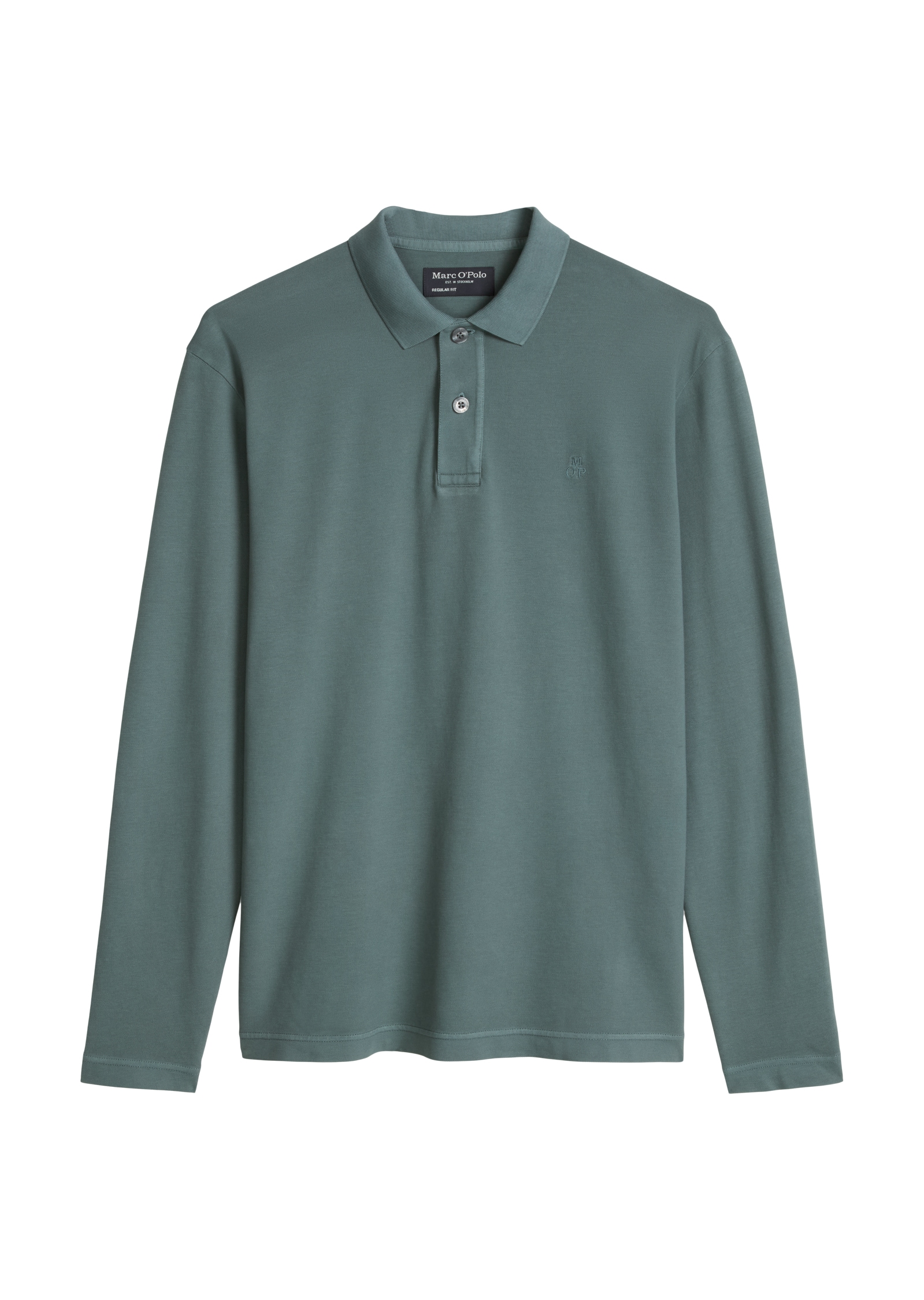 Marc O'Polo Langarm-Poloshirt Piqué regular fit aus Bio-Baumwolle mit Elasthan