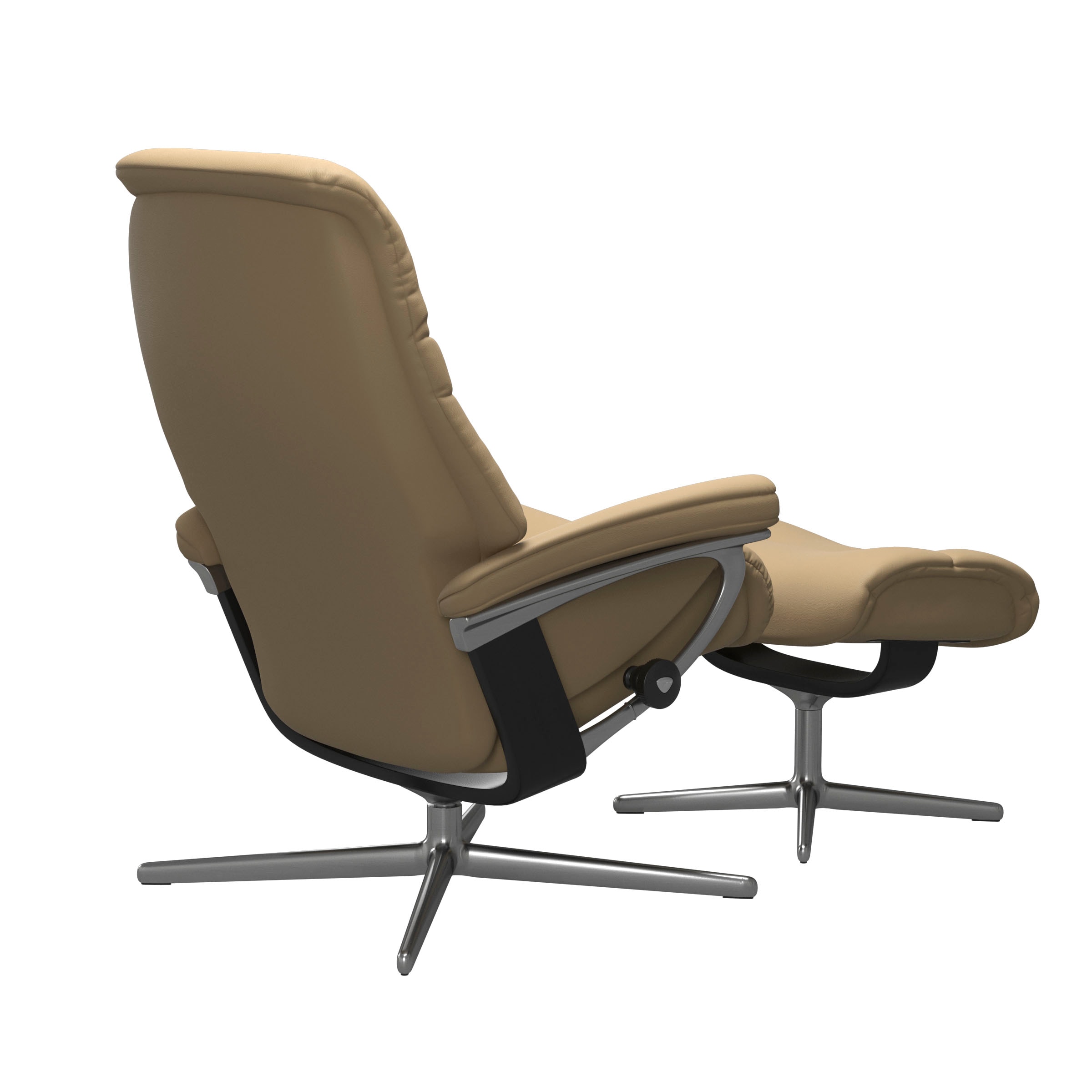 Stressless® Relaxsessel »Sunrise« Set, Relaxsessel mit Hocker,  mit Hocker, mit Cross Base, Größe S, M & L, Holzakzent Schwarz