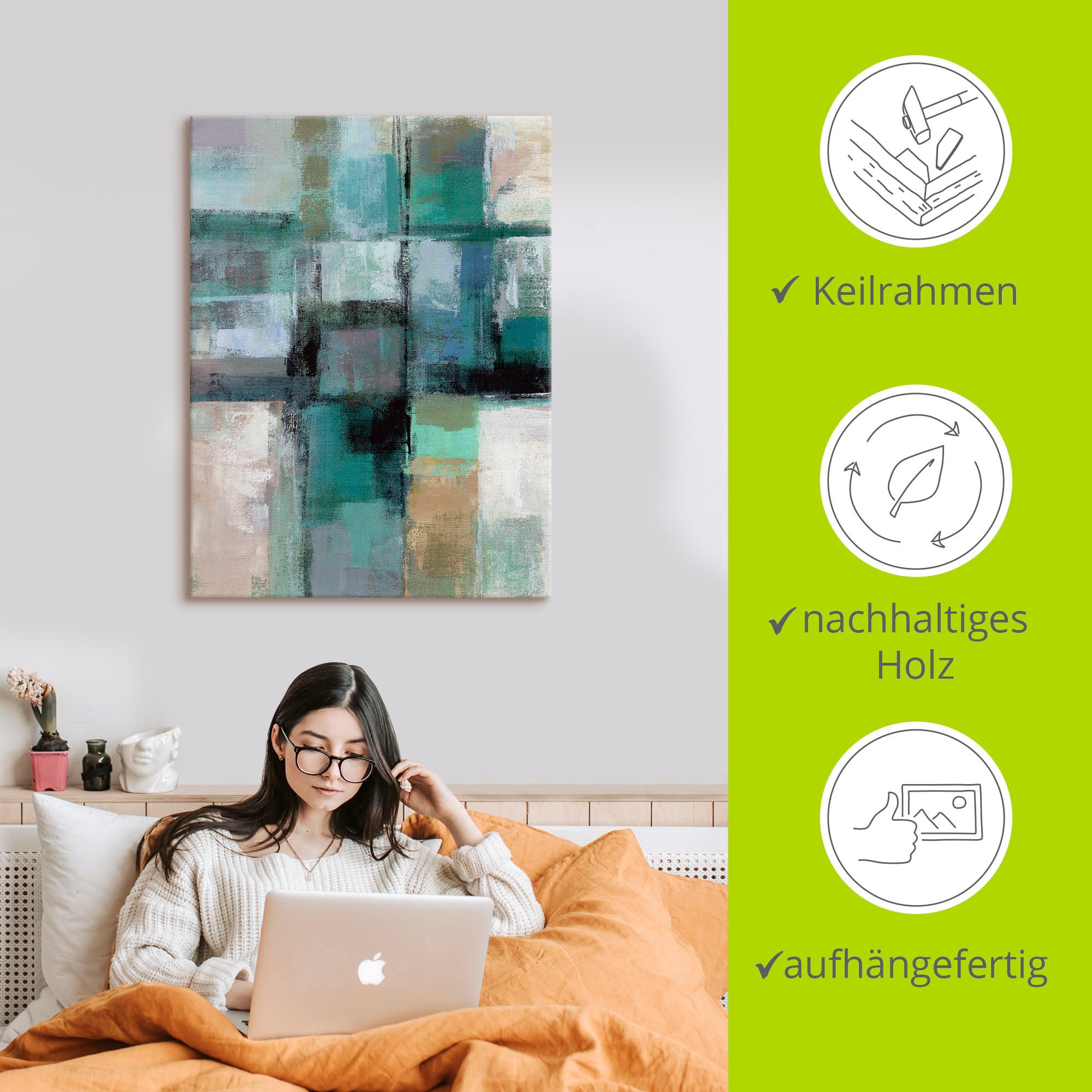 Artland Leinwandbild »Inselfarben I« Muster 1 Stk. tlg. auf Holzrahmen gespannt