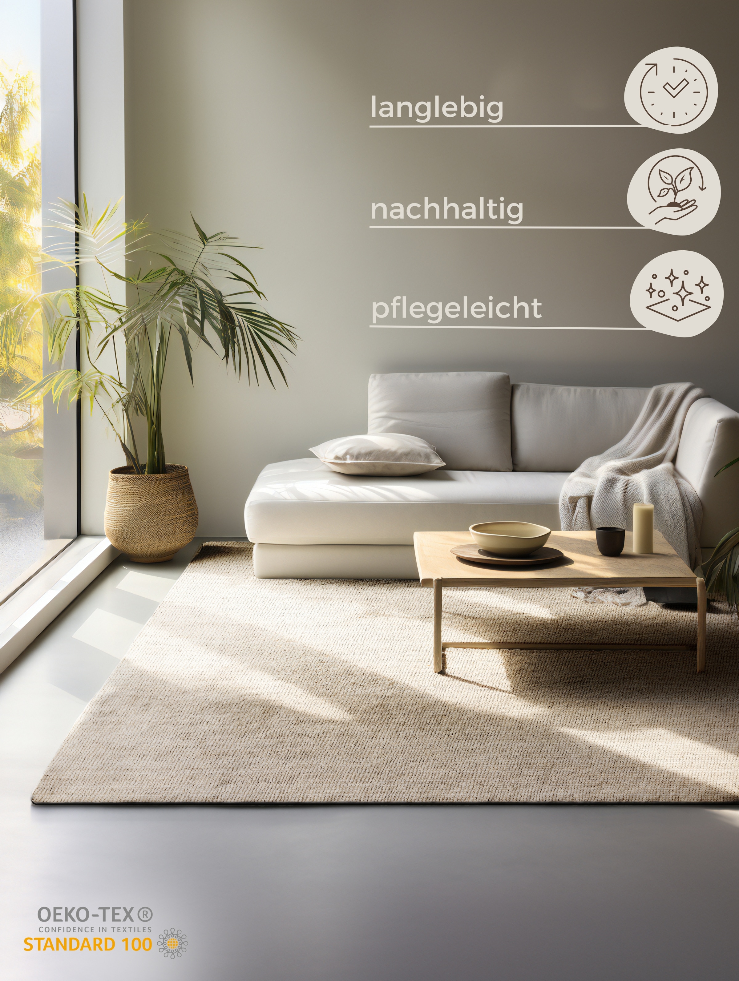 HANSE Home Teppich »Jaipur Juteteppich, als Läufer und in Rund«, rechteckig, 10 mm Höhe, 100% Naturfaser, Wohnzimmer, Esszimmer, Schlafzimmer, GRS