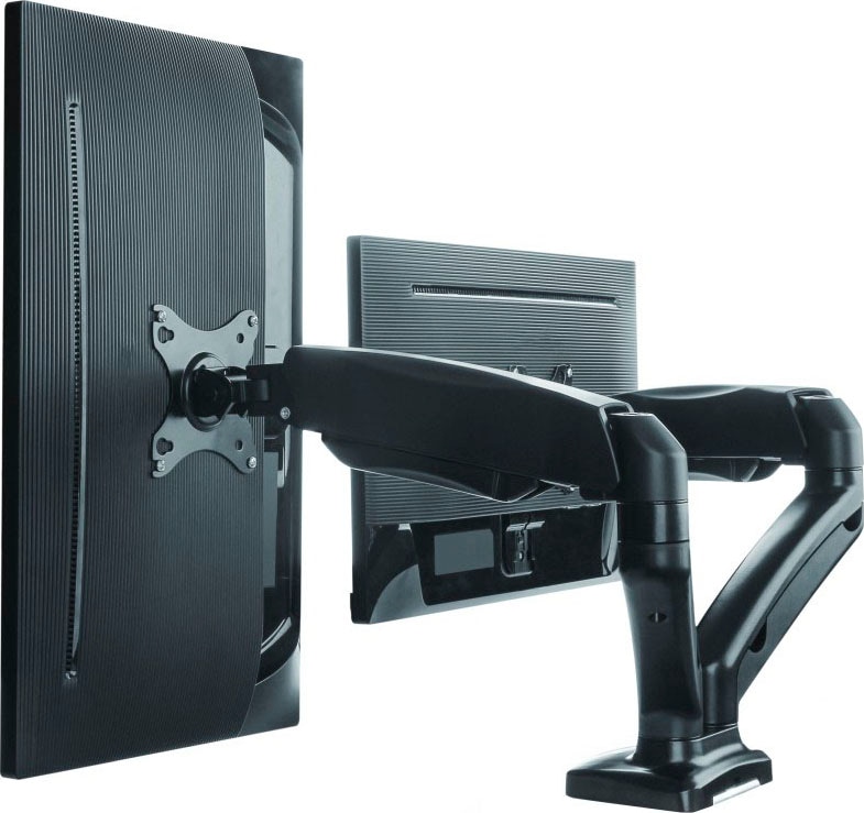 ICY BOX Monitor-Halterung »ICY BOX Ständer mit Tischhalterung für zwei Monitore bis zu 27 (68cm)«, Drehmomenteinstellung