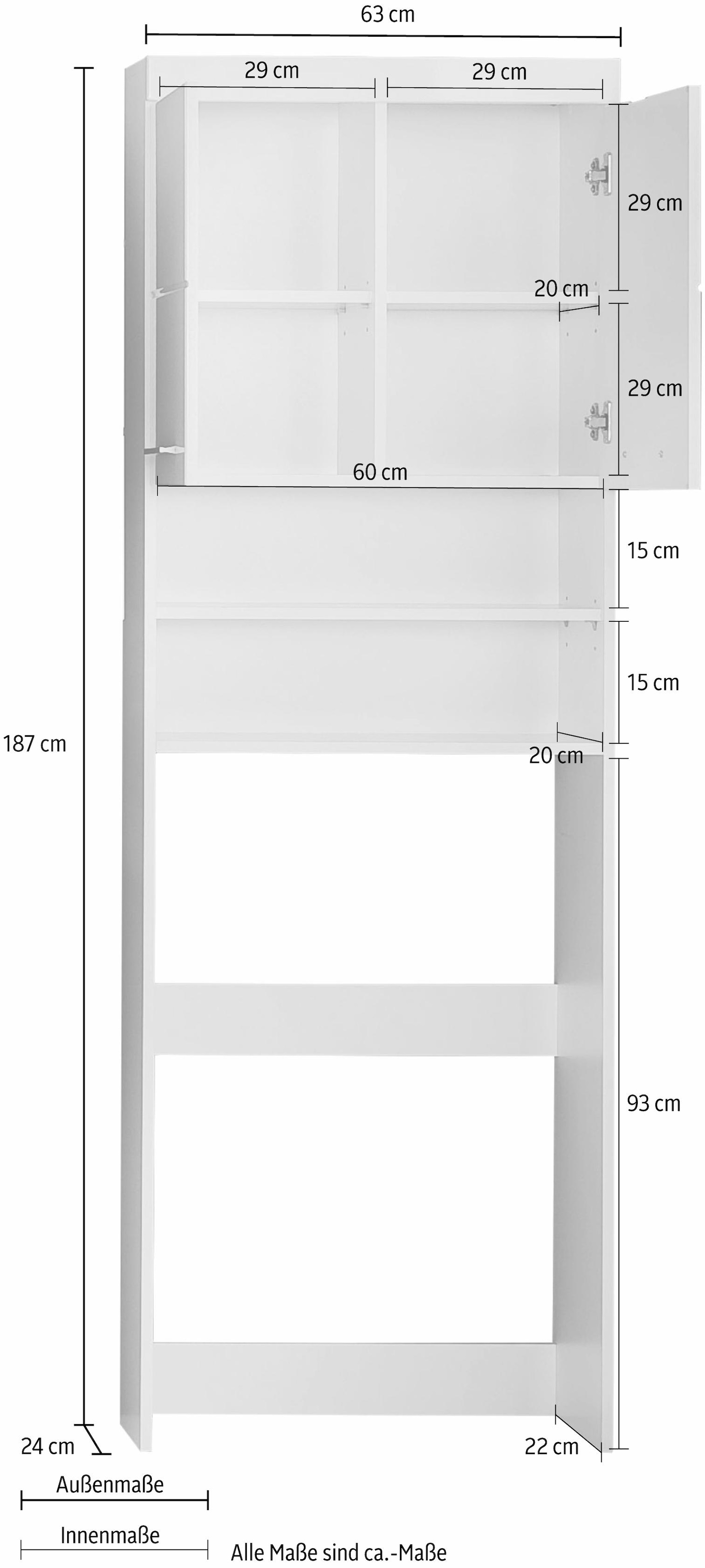 INOSIGN Waschmaschinenumbauschrank »Avena«, Waschmaschinenüberbau - Platz für Waschmaschinen bis 60 cm Breite