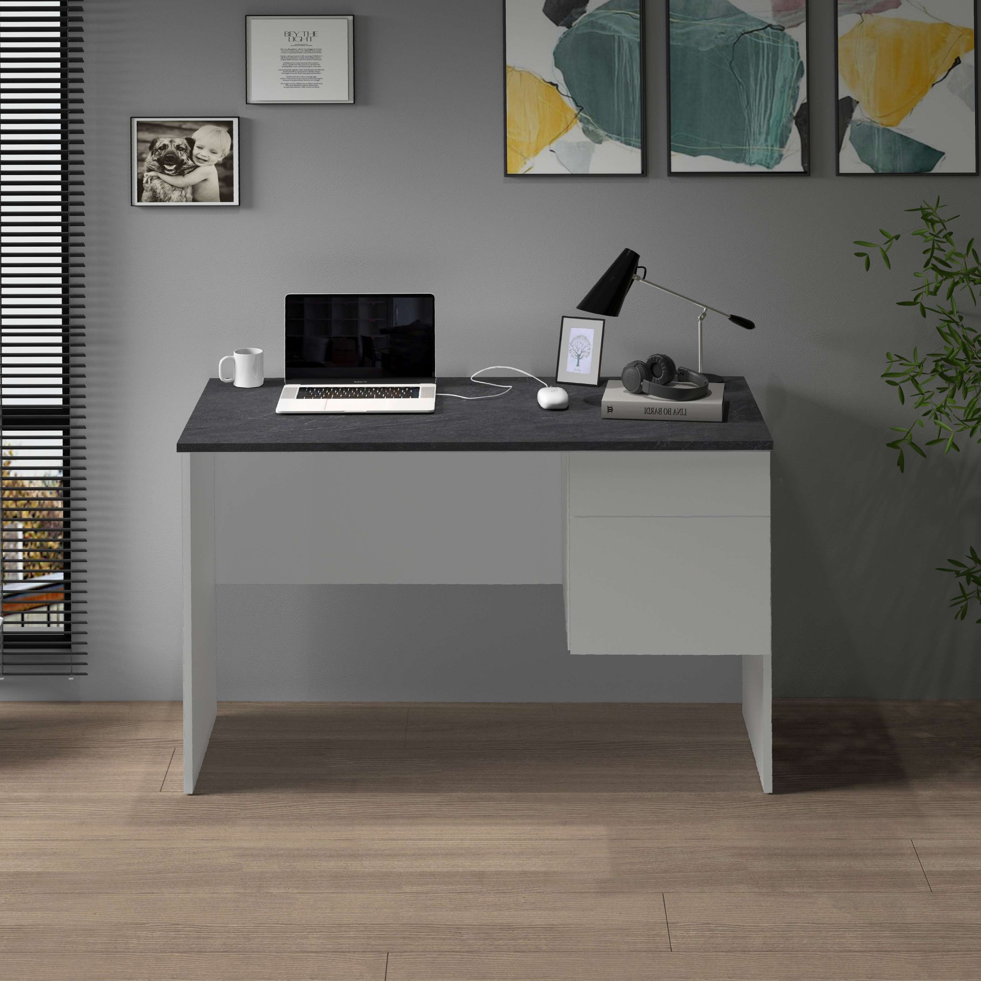 INOSIGN Schreibtisch »Sunrise, kleiner Computertisch, Bürotisch«, mit 1 Tür & 1 Schublade, Tischplatte Breite 110 cm, Made in Italy