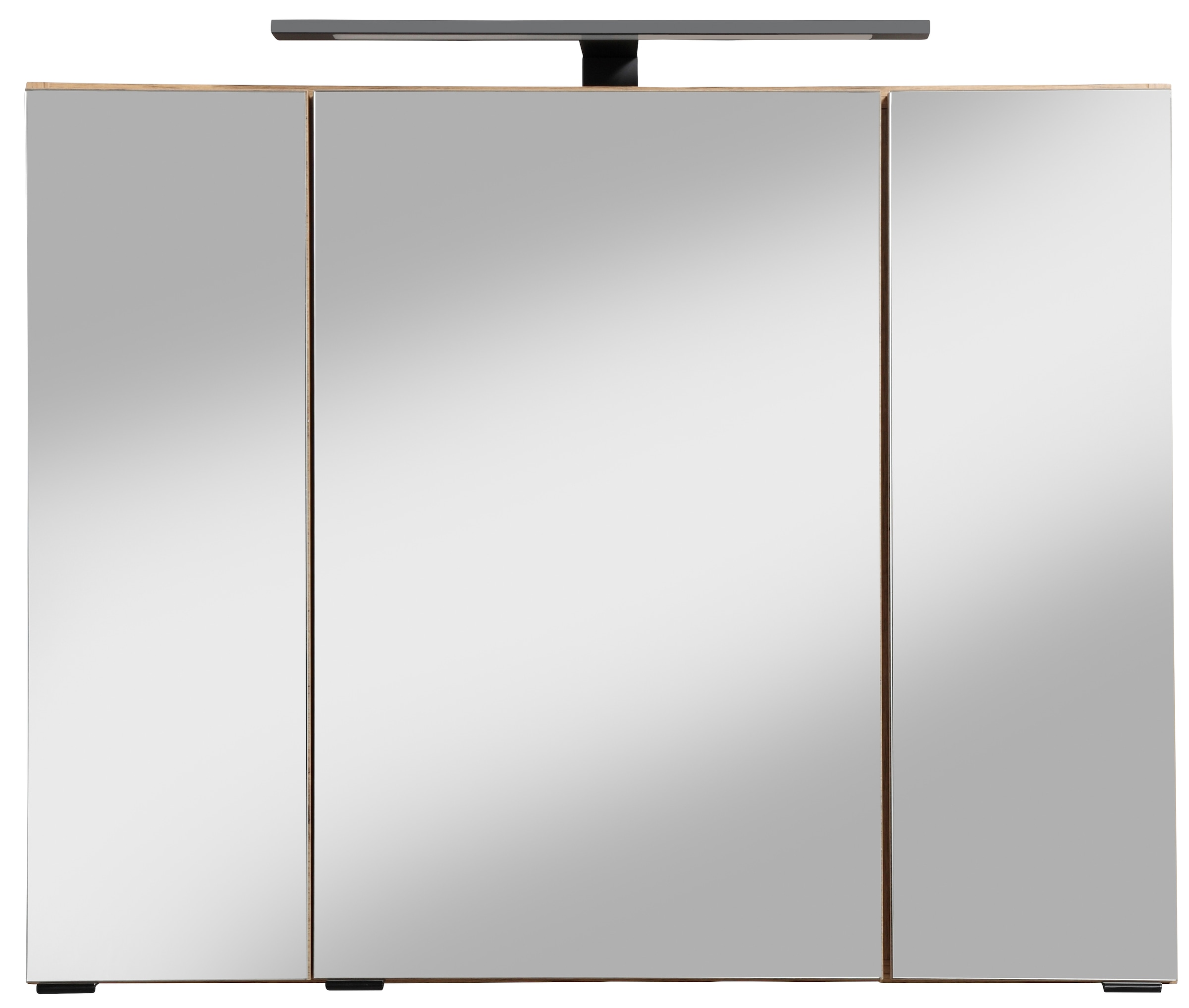 welltime Spiegelschrank »Trento, verschiedene Ausführungen und Farben«, Breite 80 cm, mit 3D-Effekt, Spiegeltüren, Inklusive LED-Beleuchtung