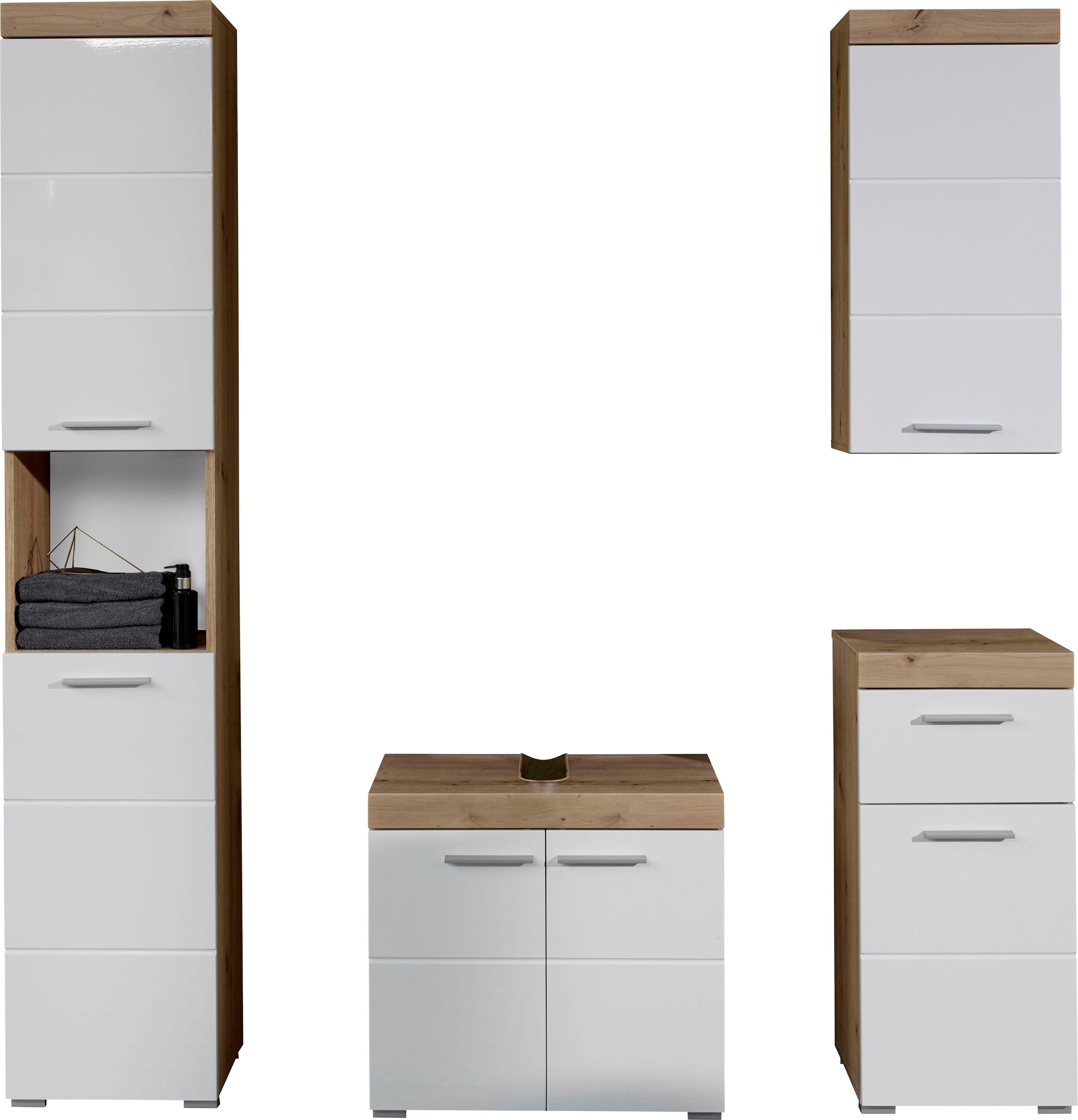 INOSIGN Badmöbel-Set »Avena«, (Set, 4 St.), Mit Hochschrank, Waschbeckenunterschrank, Wandschrank und Unterschrank