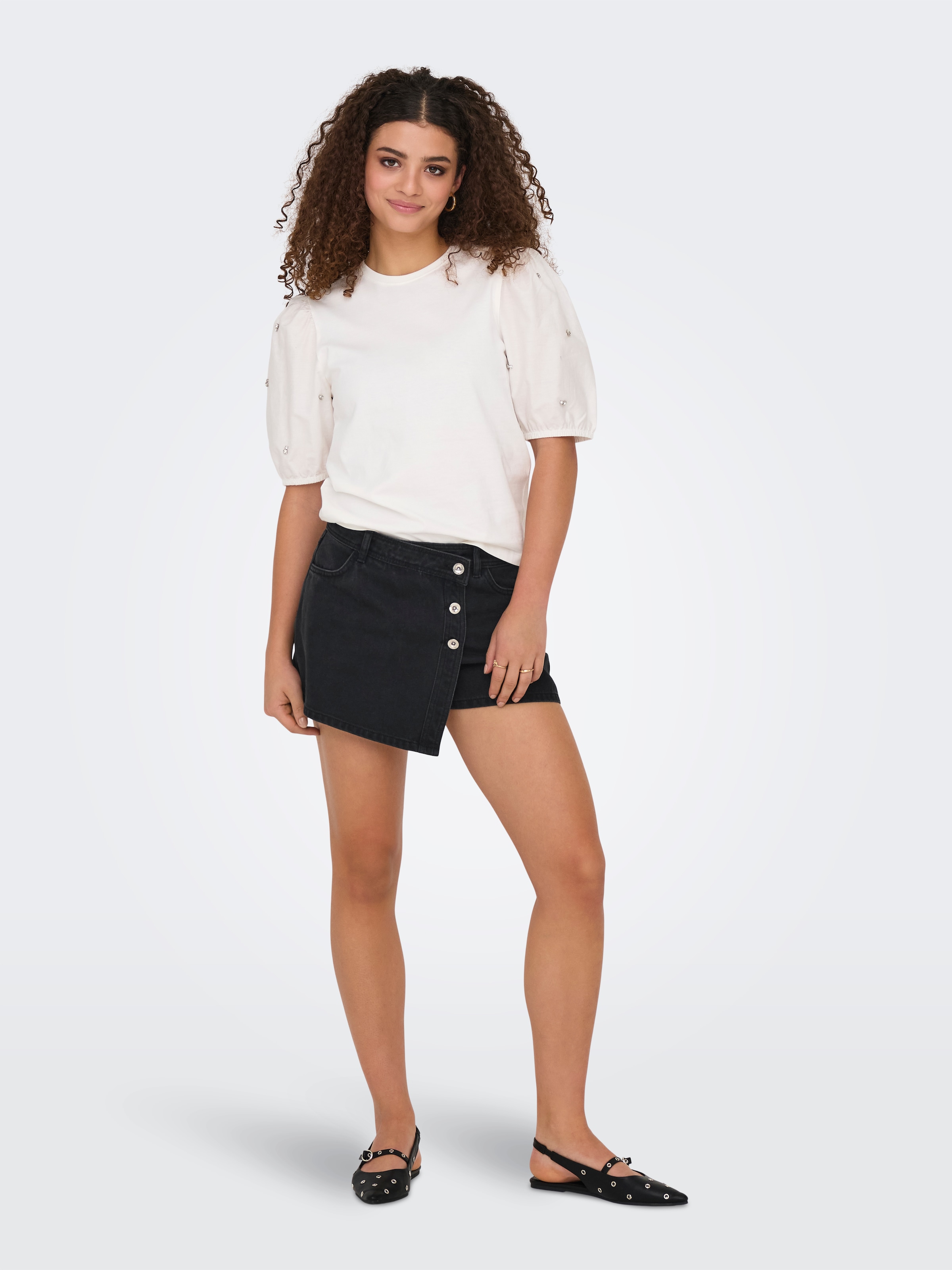 ONLY Jeansshorts »ONLLESLY REG LB DNM SKORT BJ NOOS« Baumwolle, Regular Waist, Hosenrock