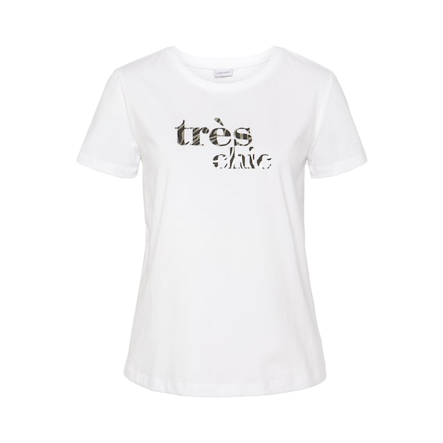 LASCANA T-Shirt, mit Print, Kurzarmshirt aus Baumwolle, casual-chic bei ♕