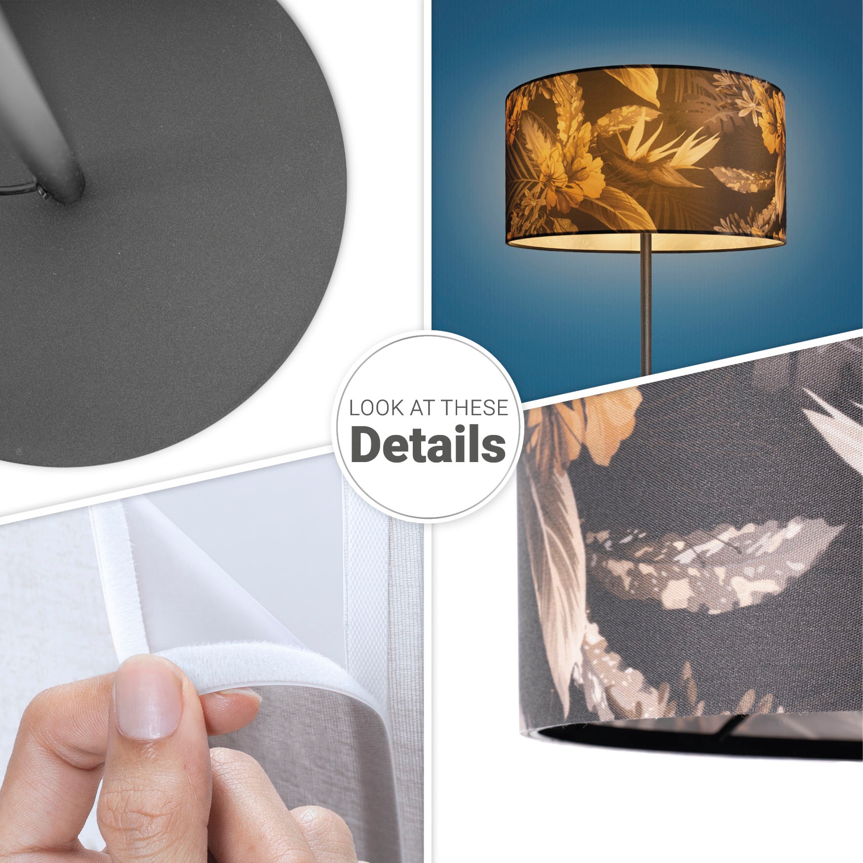 Paco Home Stehlampe »Luca Flower« E27 Standlampe Stoff Lampenschirm Wohnzimmer Textil Schirm Blumen Muster