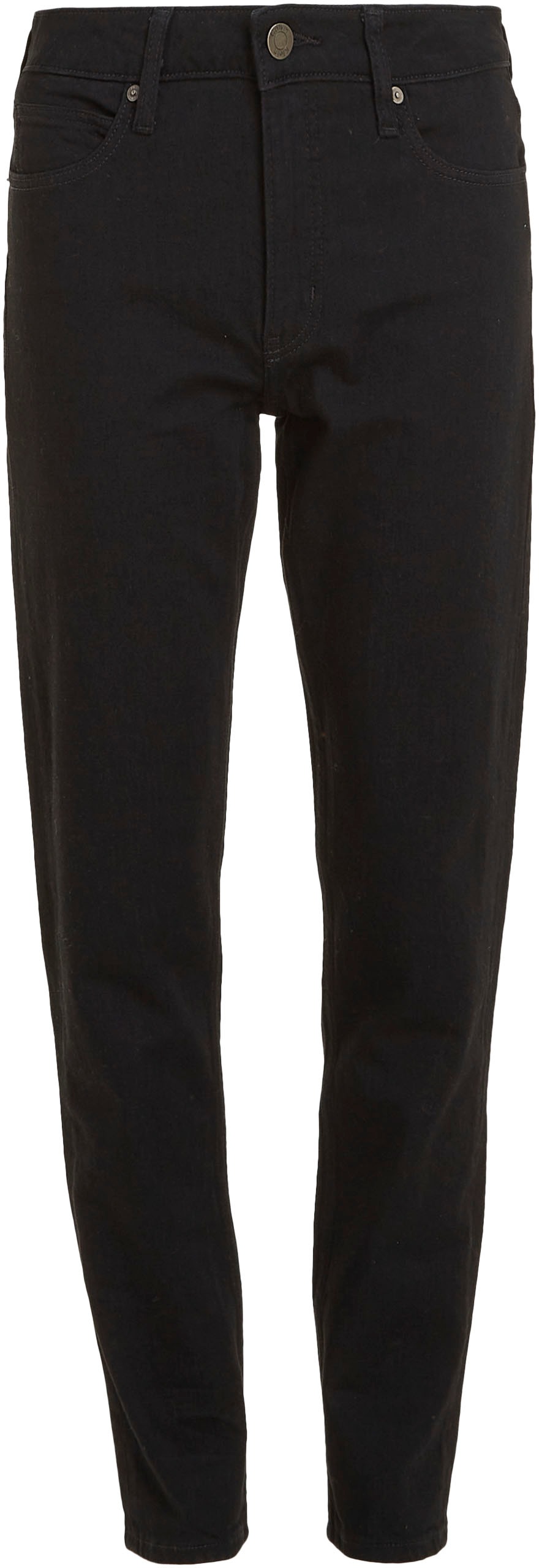 Calvin Klein Slim-fit-Jeans »MR SLIM - SOFT BLACK«, mit Leder-Brandlabel am hinteren Bundabschluss