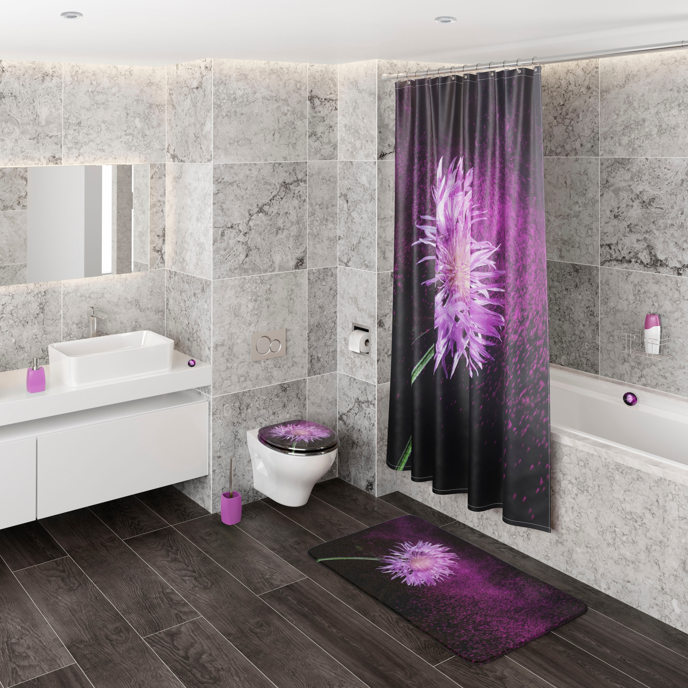 Sanilo Badematte »Purple Dust«, schnell trocknend, Memory Schaum