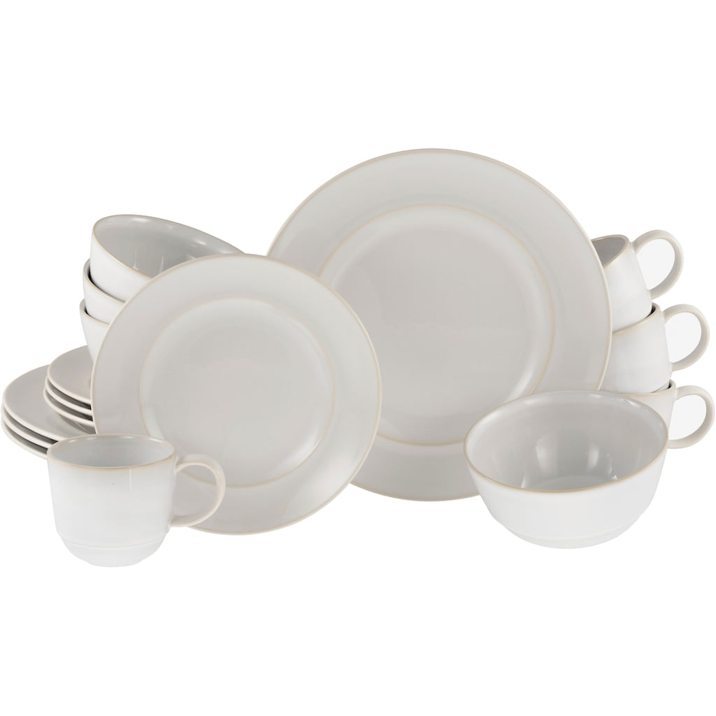 CreaTable Kombiservice »Geschirr-Set Antique«, (Set, 16 tlg., Kaffeeservice und Tafelservice im Set, für 4 Personen)