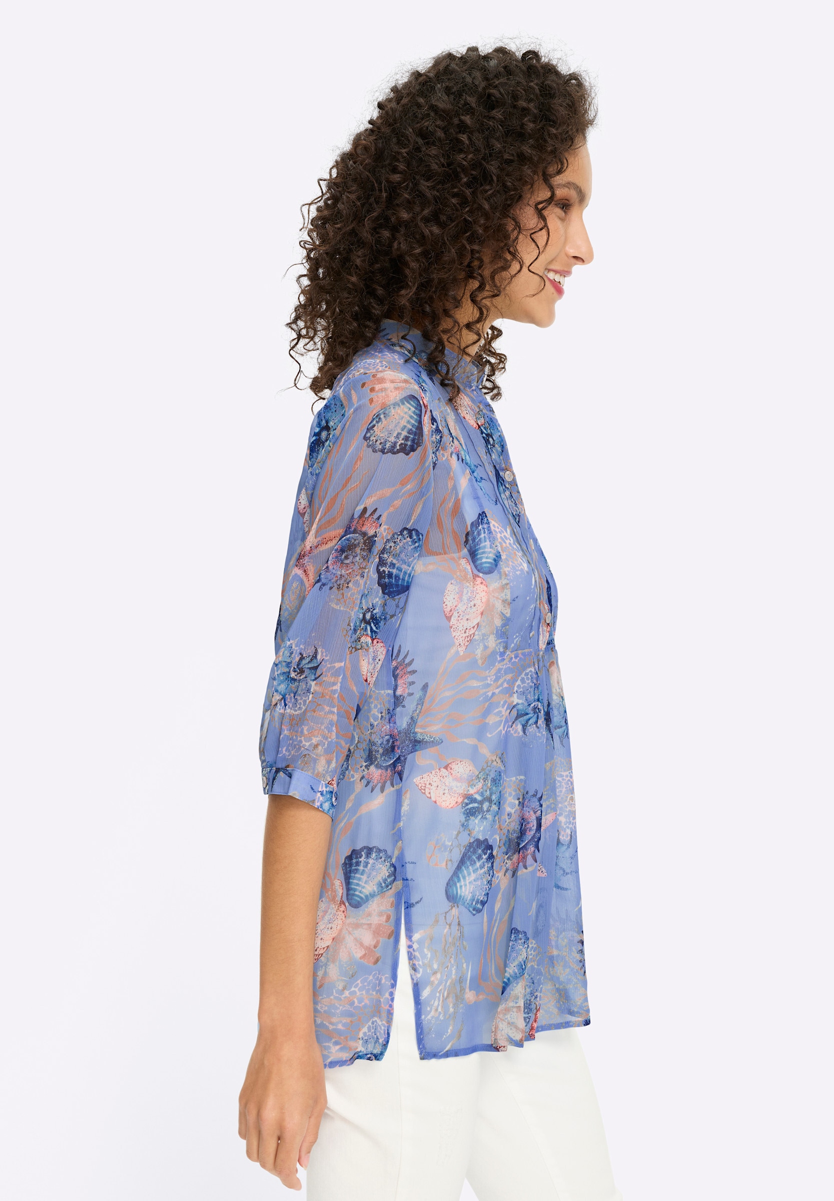 heine Schlupfbluse »Druck-Tunika Chiffonbluse mit Muscheldruck«