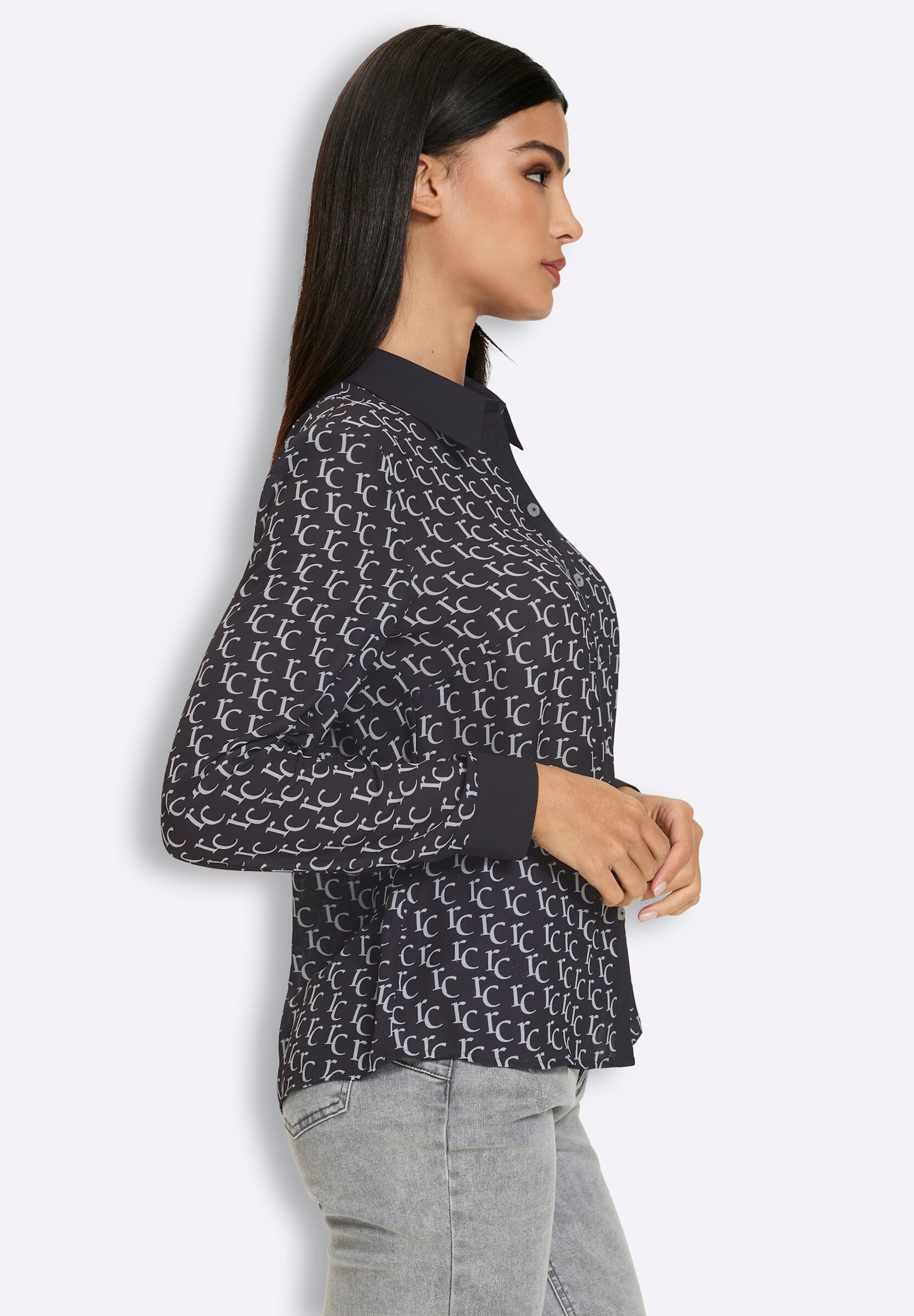 heine Hemdbluse »Druck-Bluse Hemdbluse in Crêpe-Qualität«