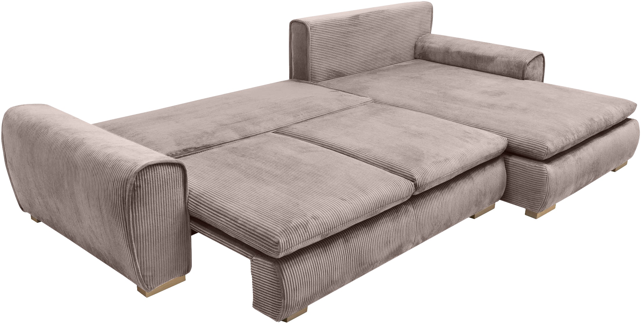 Home affaire Ecksofa »Katja L-Form, B: 325 cm - OTTO. Verlässliche Qualität.« Bettfunktion, Bettkasten & 4 Zierkissen